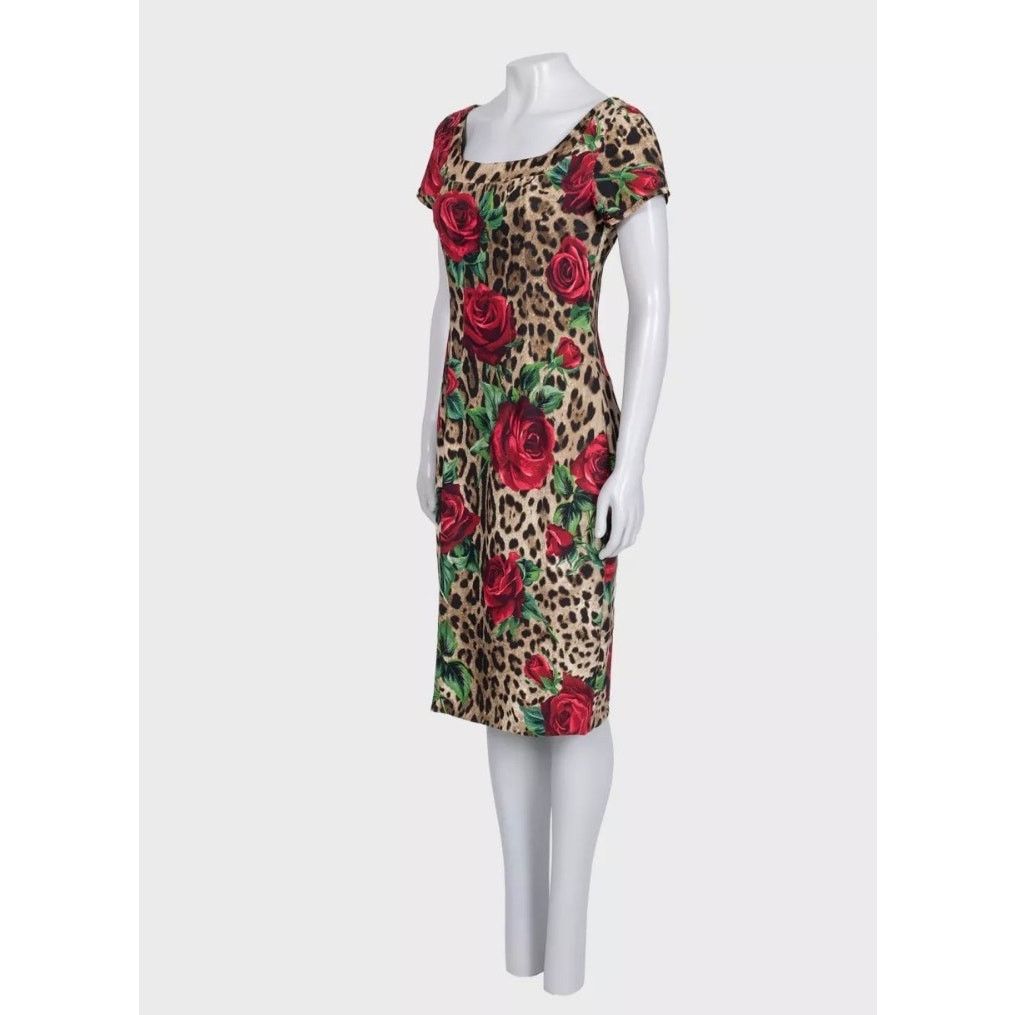Dolce & Gabbana Dolce & Gabbana Floral Print Fitted Dress - Size IT44/L Size M / US 6-8 / IT 42-44 - 2 Thumbnail