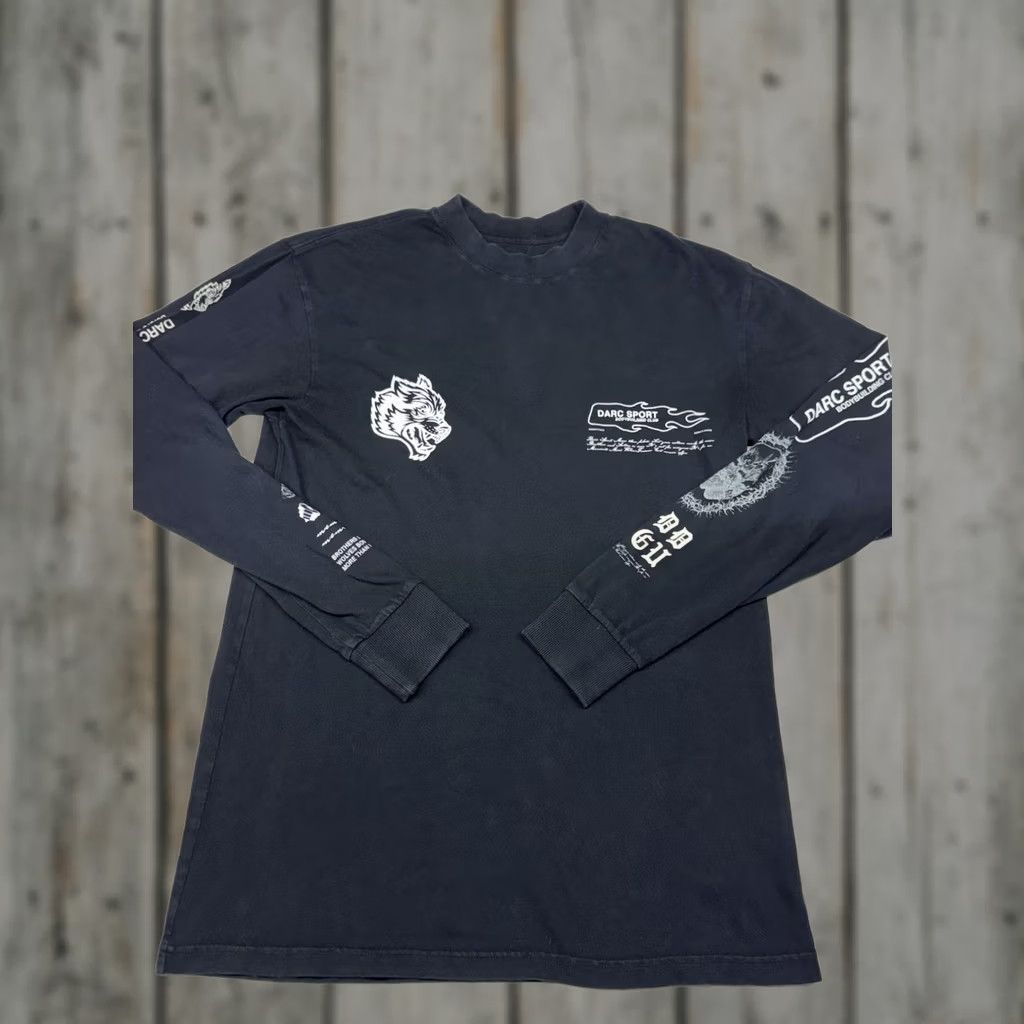 Darc Sport Darc Sport Shirt Men Medium Black Wolves Forever Graphic Tee Long Sleeve Crew Neck Logo Breathable Cotton Knit Shirt Mens Regular Fit Graphic Tee Size US M / EU 48-50 / 2 - 1 Thumbnail