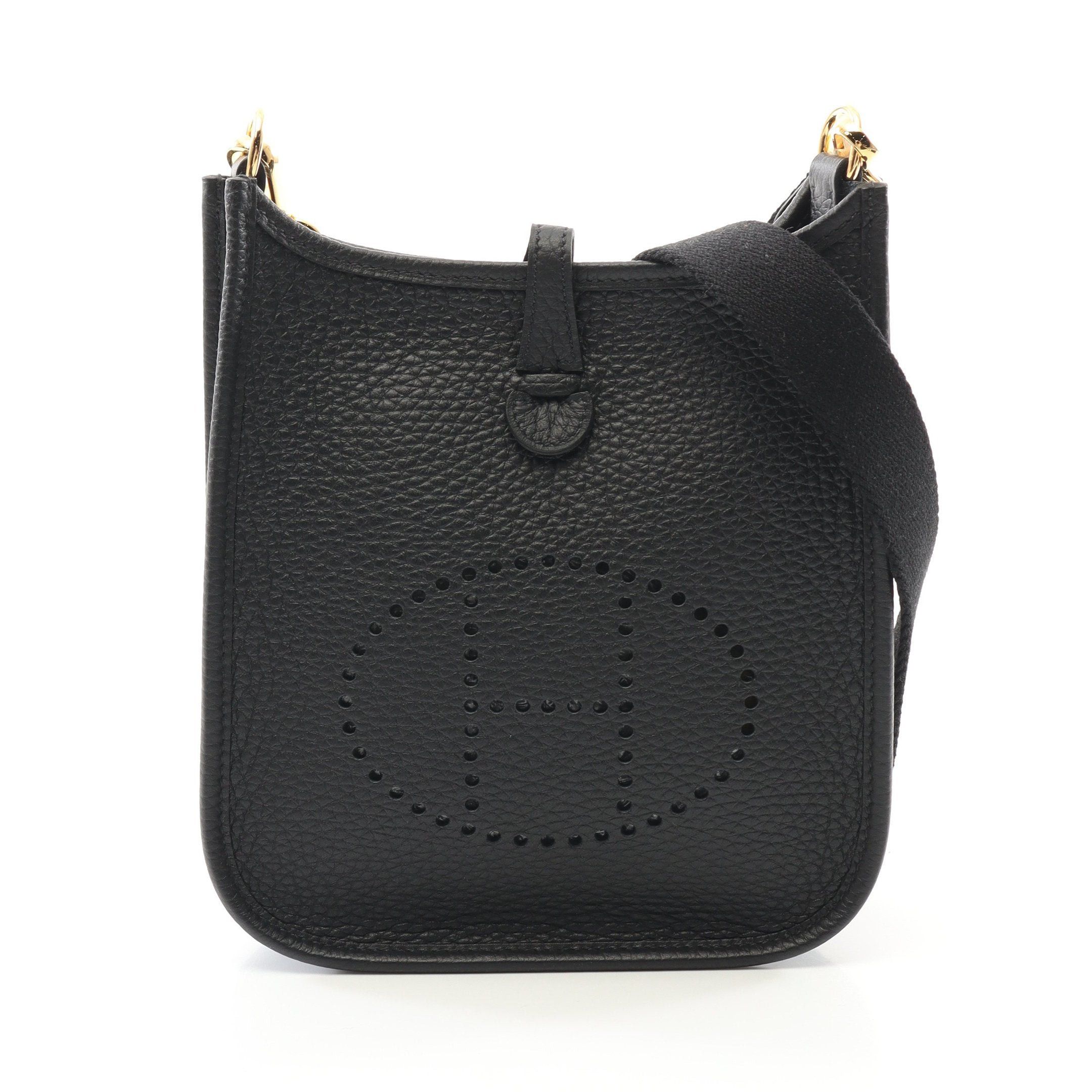 Hermes Hermes Evelyn Tpm Amazon Shoulder Bag Clemence Leather Black Gold Hardware Double Engraved Size ONE SIZE - 1 Thumbnail