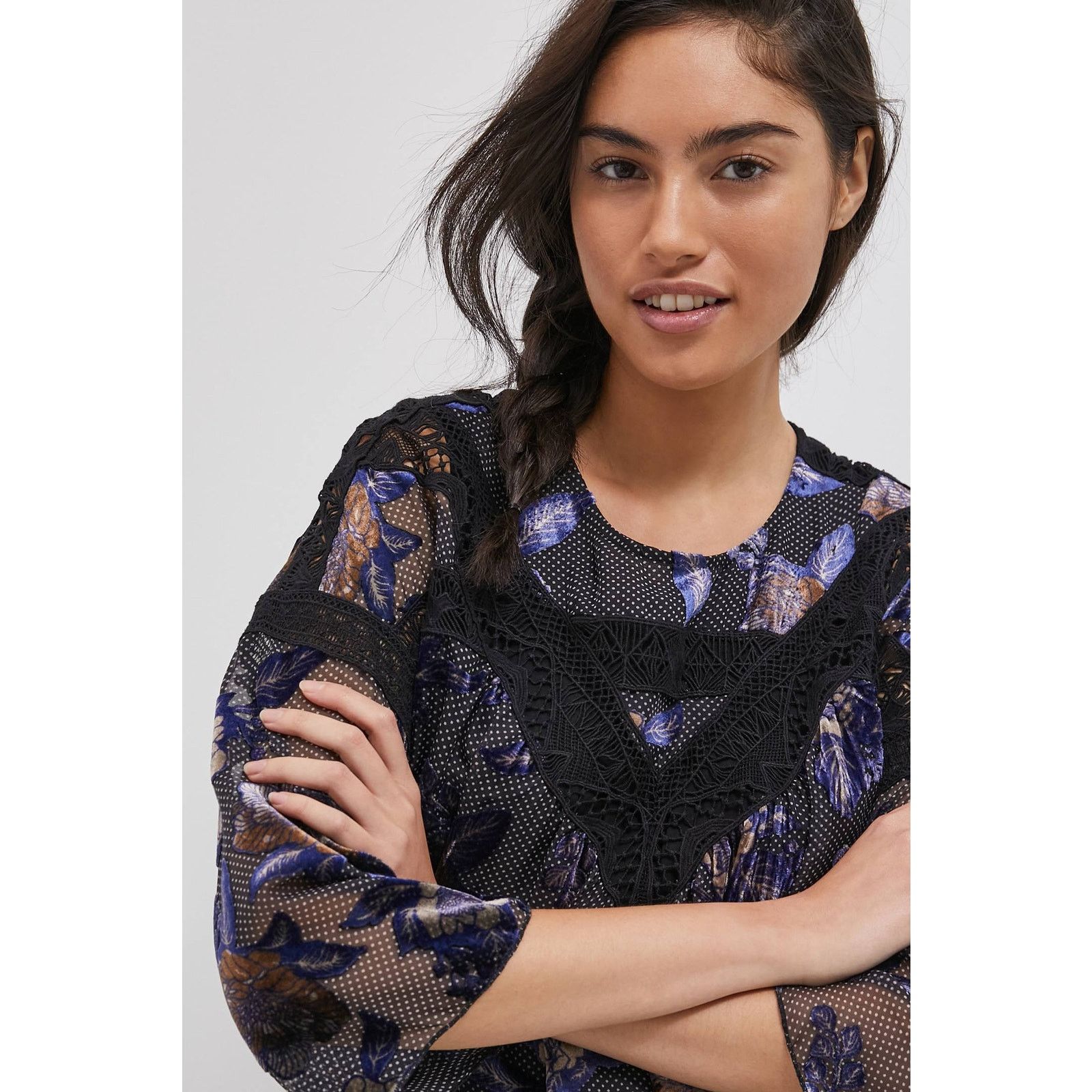 Anthropologie New Anthropologie Zelda Burnout Velvet Blouse $168 SMALL Size S / US 4 / IT 40 - 2 Thumbnail
