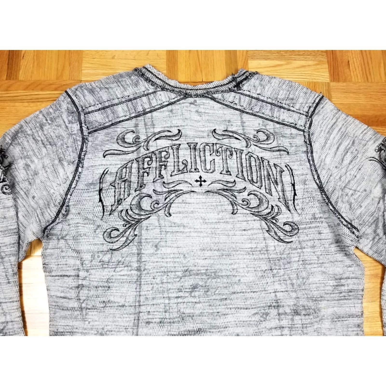 Affliction VINTAGE AFFLICTION MOTORWORKS SHIRT REVERSIBLE THERMAL XL BLACK Men Shirt XL Reversible Thermal Motorworks Affliction Shirt Size US XL / EU 56 / 4 - 6 Thumbnail