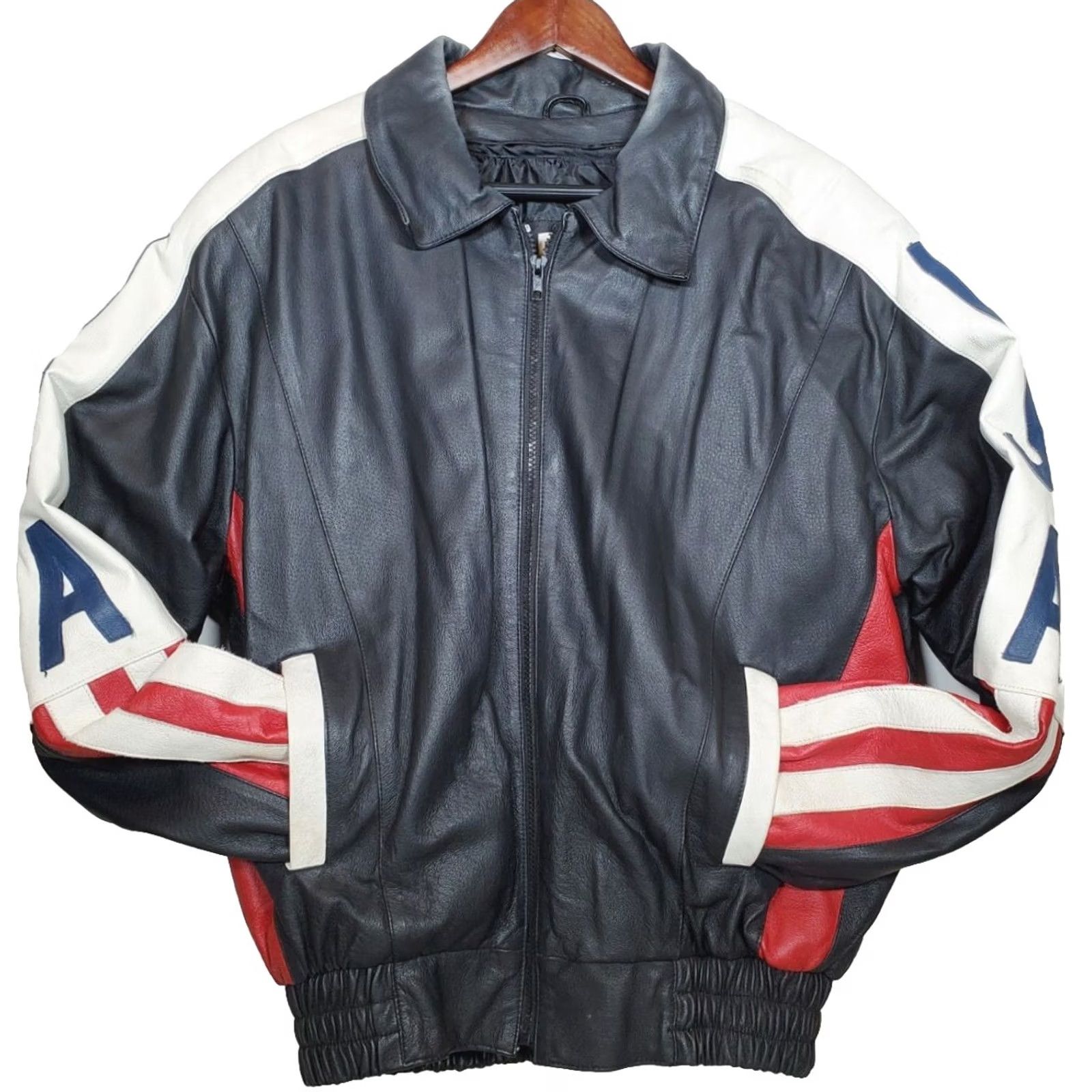 Vintage VINTAGE WILDA Jacket Full Zip American Flag Leather Men's M 90s Patriotic Size US M / EU 48-50 / 2 - 3 Thumbnail