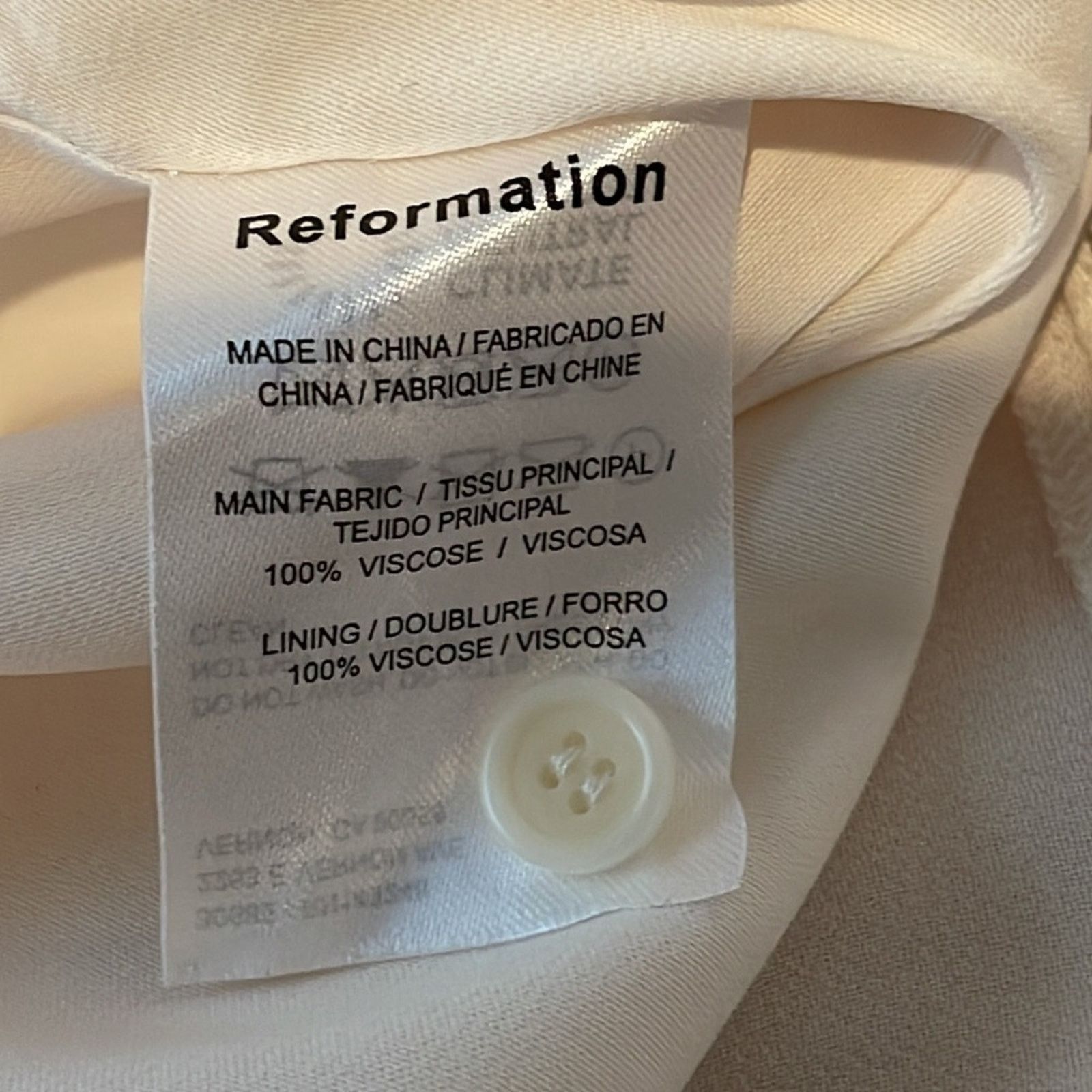 Reformation Reformation Cream Bishop Sleeve A-Line Midi Dress Size 8 Size M / US 6-8 / IT 42-44 - 4 Thumbnail