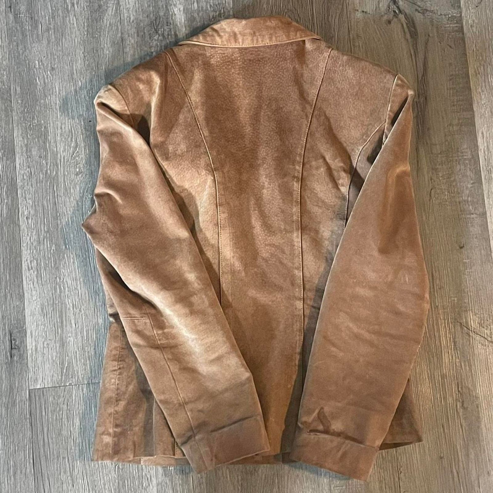 L.E.I. × Vintage Vintage Tan Leather Jacket 100% Leather Size M / US 6-8 / IT 42-44 - 3 Thumbnail