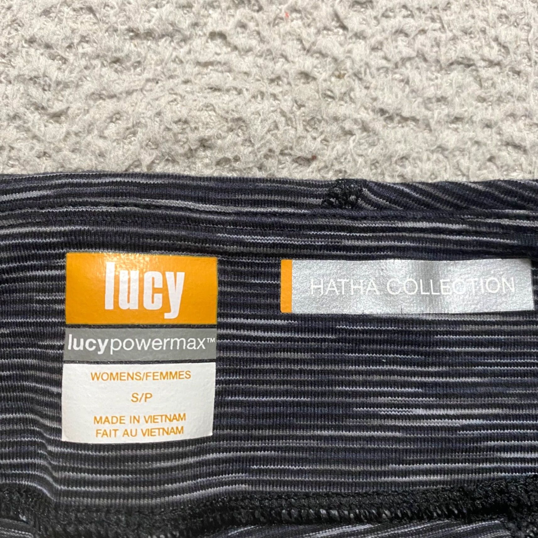 Vintage Lucy Leggings Shirt Womens Small Gray Striped Ankle Powermax Hatha Collection Sports Athleisure Size 28" / US 6 / IT 42 - 3 Thumbnail