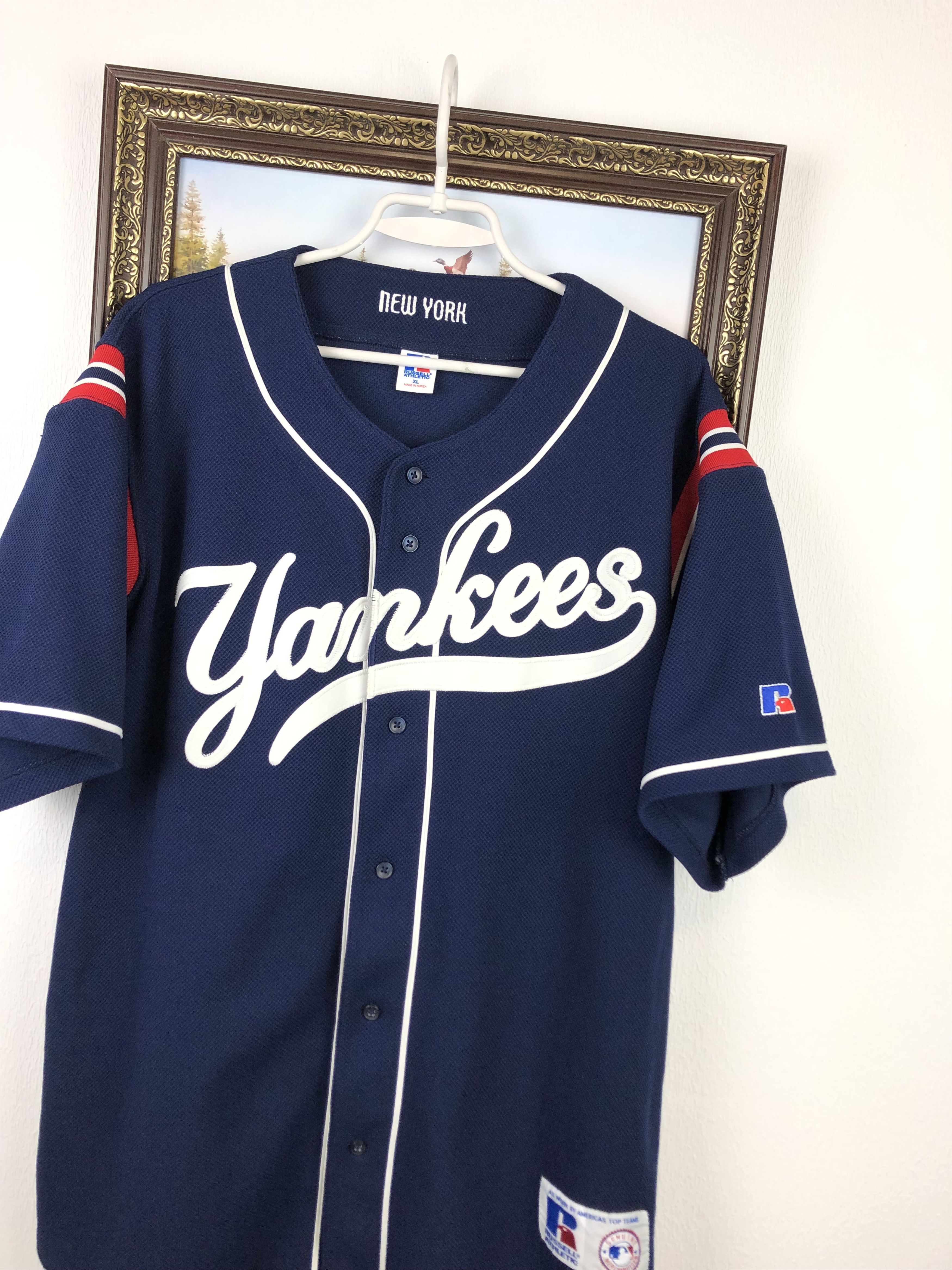 MLB Vintage 90's New York Yankees Jersey MLB Blue Baseball Shirt Size US XL / EU 56 / 4 - 4 Thumbnail