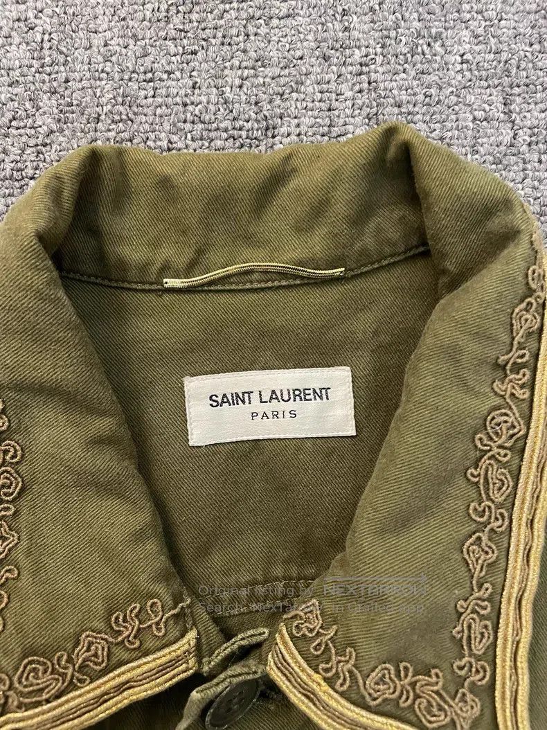 Saint Laurent Paris Saint Laurent Paris Military Green Gold Thread Court Embro Size XS / US 0-2 / IT 36-38 - 2 Thumbnail