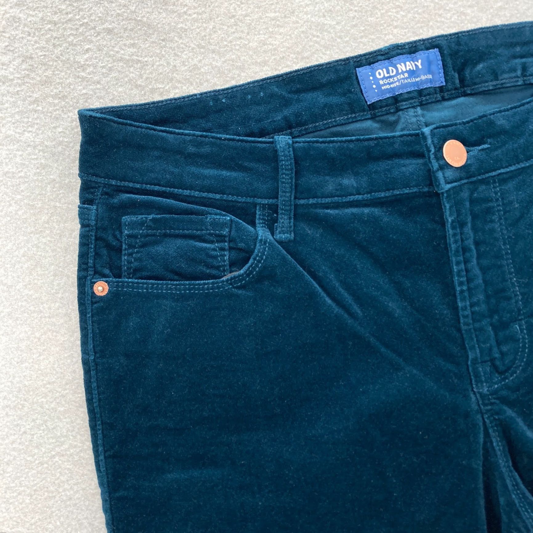 Old Navy Old Navy Rockstar Velvet 5-Pocket Skinny Ankle Pants Women's 10 Blue City Size 30" / US 8 / IT 44 - 3 Thumbnail