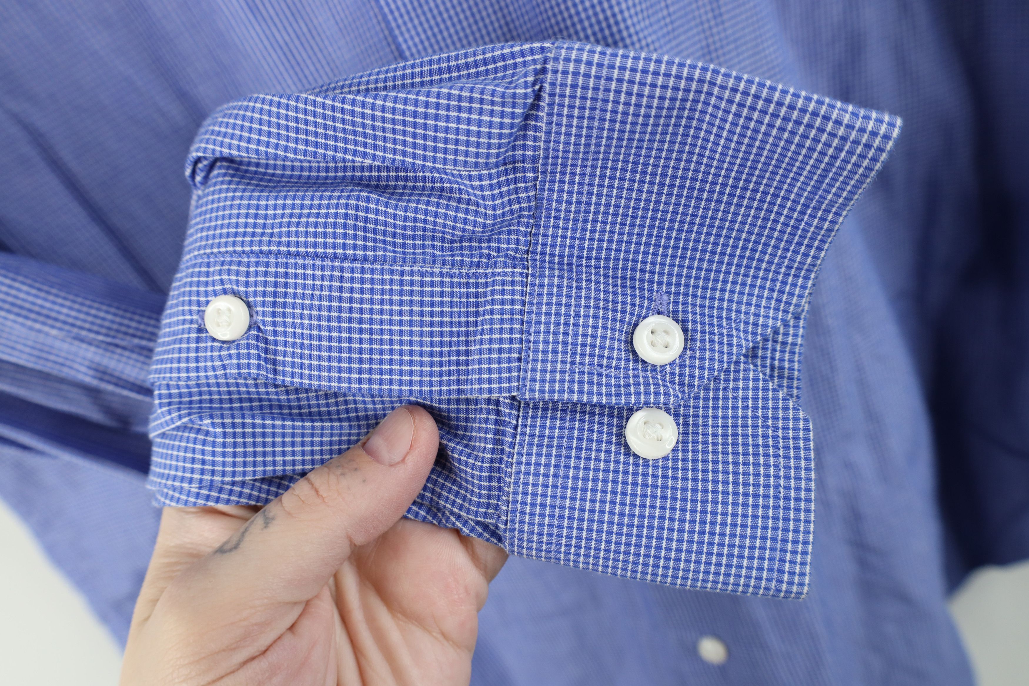 Ben Sherman Ben Sherman Tailored Slim Fit Button Shirt Blue Plaid Size US M / EU 48-50 / 2 - 4 Thumbnail