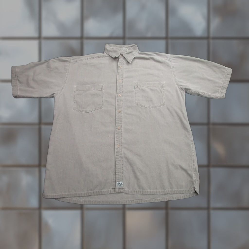 Levi's VINTAGE Levi's Canvas Shirt Men XL Beige Casual Workwear 90s Grunge Cowboy Size US XL / EU 56 / 4 - 1 Thumbnail