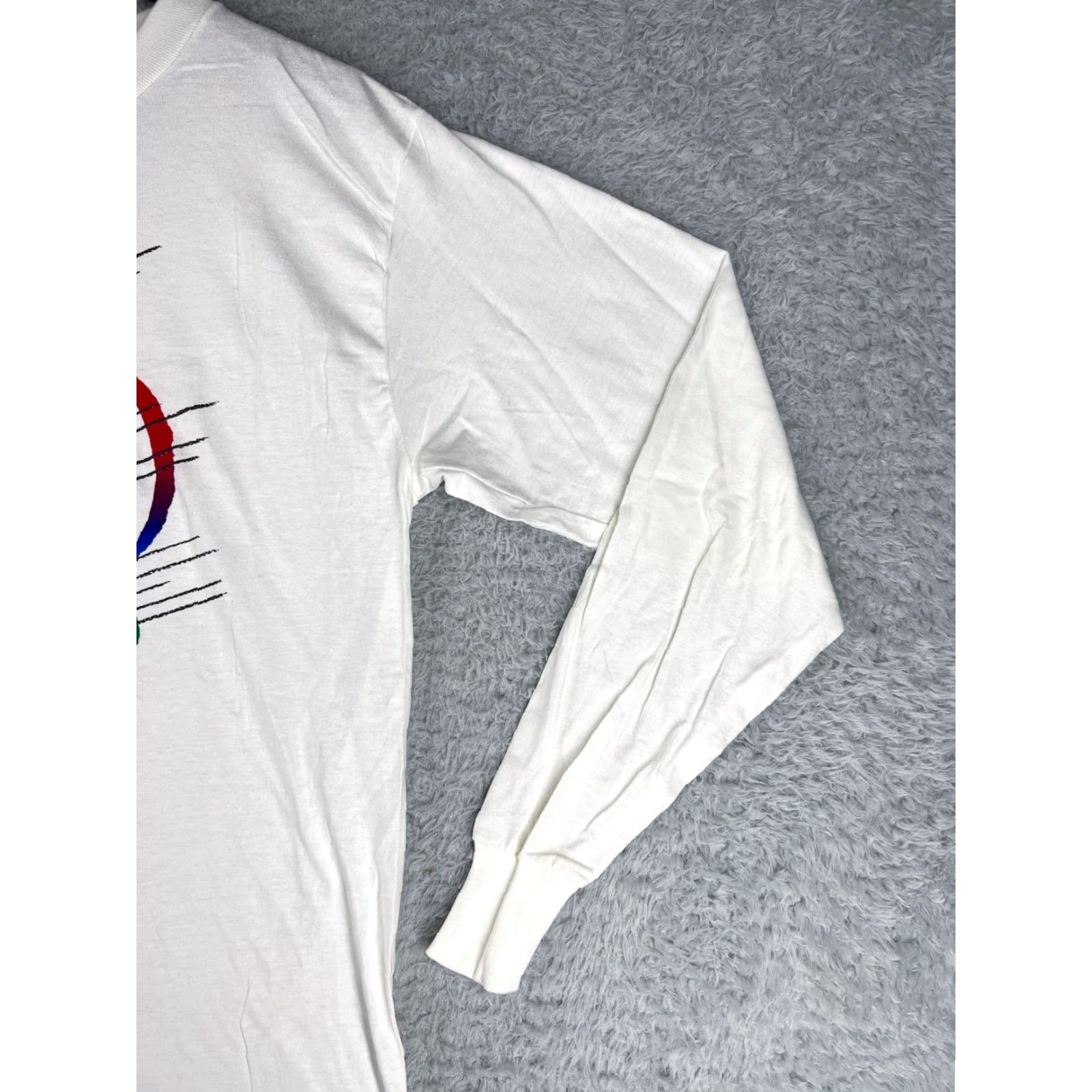 Apple VINTAGE Apple Shirt Mens Medium White 90s Logo Graphic Print Long Sleeve Jersey Cotton Crew Neck USA Size US M / EU 48-50 / 2 - 5 Thumbnail