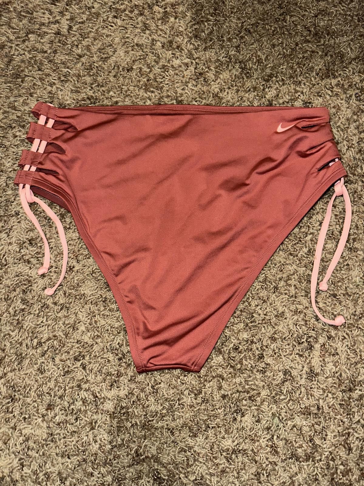 Nike Women's Solid Lace-Up High Waist Cheeky Bottom Size ONE SIZE - 3 Thumbnail