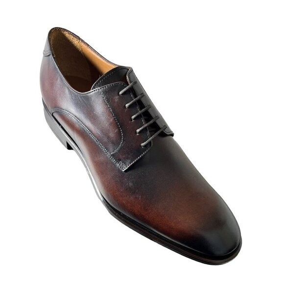 Antonio Maurizi Antonio Maurizi Mens Cognac Leather Round Toe Lace Up Derby Size US 10 / EU 43 - 4 Thumbnail