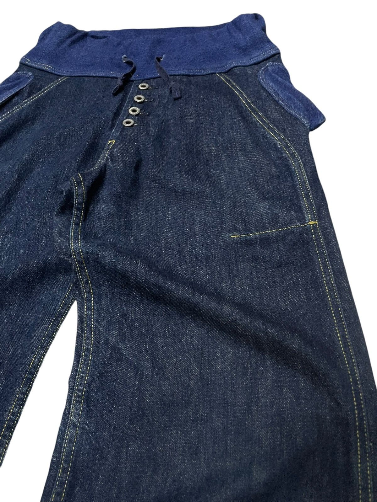 Kapital × Kapital Kountry Kapital Sarouel Mens Wide Leg Indigo Denim Pants Size US 30 / EU 46 - 7 Thumbnail