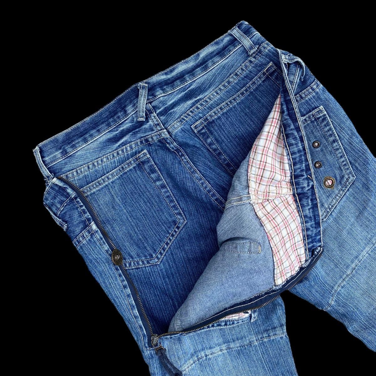 Hysteric Glamour × Japanese Brand Crazy Double Waist Thrashed Denim Jeans Size US 31 - 10 Thumbnail
