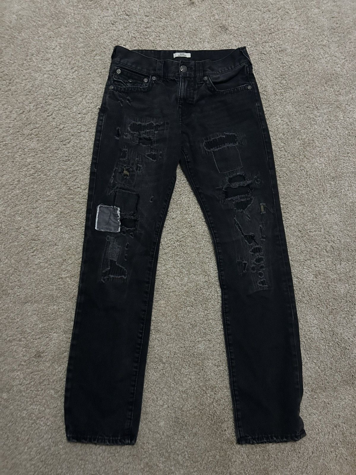 True Religion Black Distressed & Patched True Religion Jeans Size US 30 / EU 46 - 1 Thumbnail