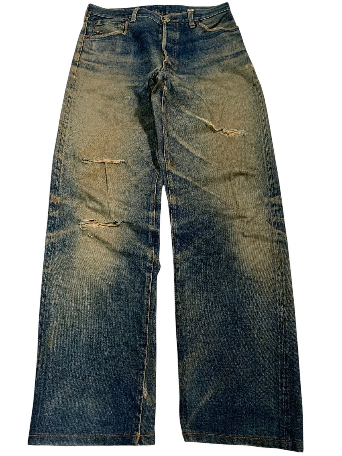 Sugar Cane VINTAGE SUGAR CANE SELVEDGE FADED & RUSTY DISTRESSED DENIM Size US 30 / EU 46 - 2 Thumbnail