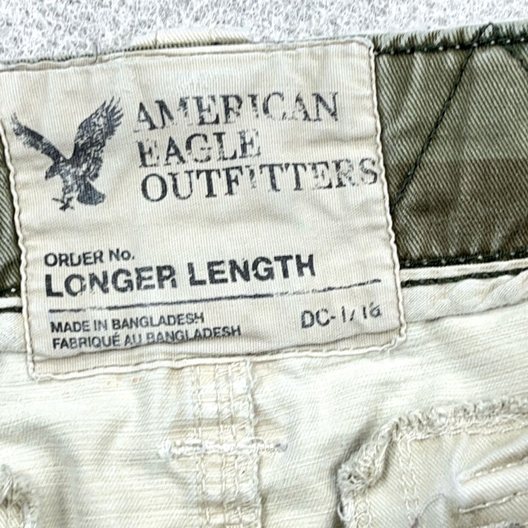 American Eagle Outfitters American Eagle Cargo Shorts Men 33 Tan Khaki Vintage Y2K Retro Longer Length Size US 33 - 3 Thumbnail
