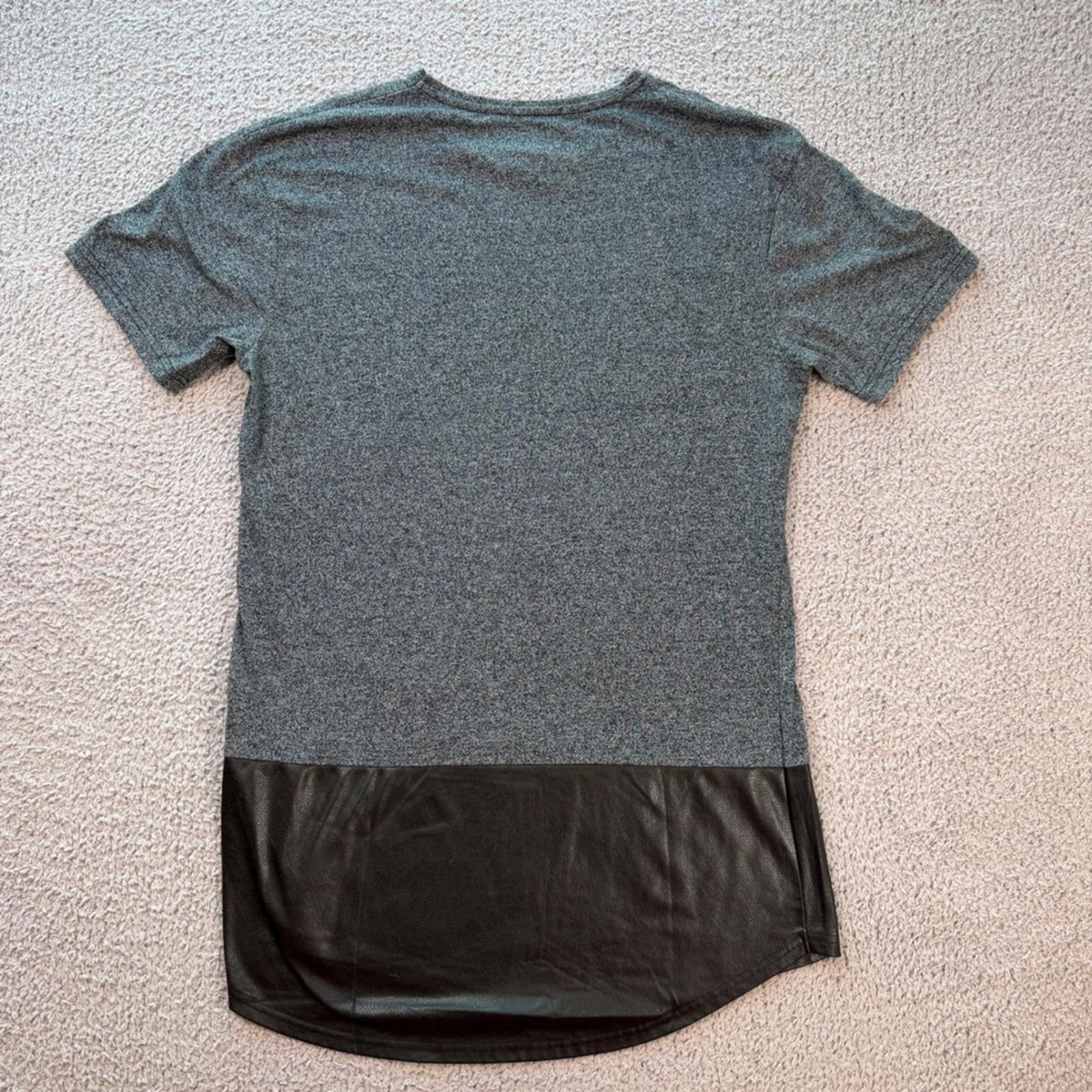 Topman Topman Mens S Longline T Shirt Grey Marled Black Topshop Size US S / EU 44-46 / 1 - 2 Thumbnail