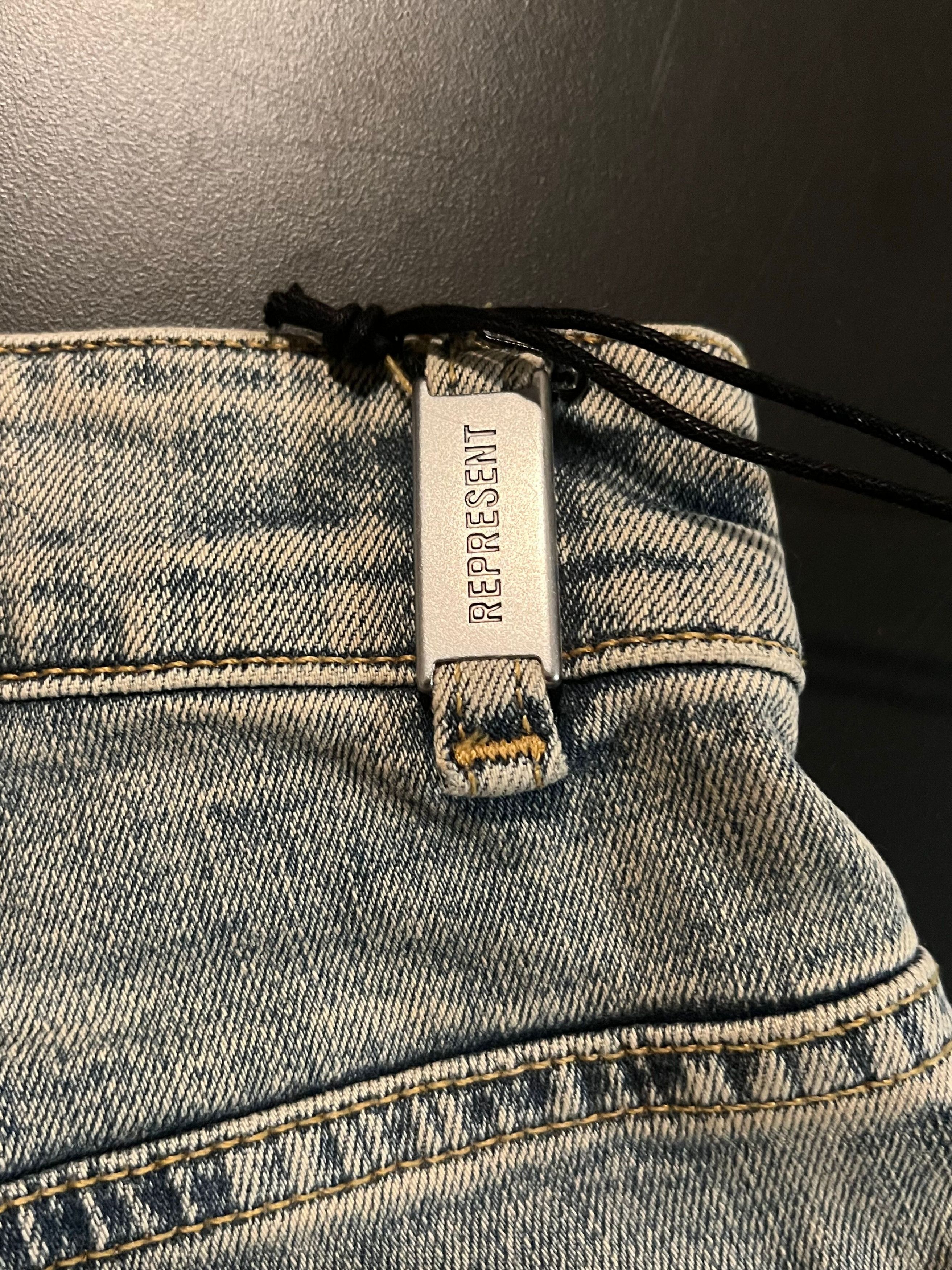 Represent Clo. Represent Clo Blue Cream Denim Jeans Size 33 Waist Size US 33 - 8 Thumbnail