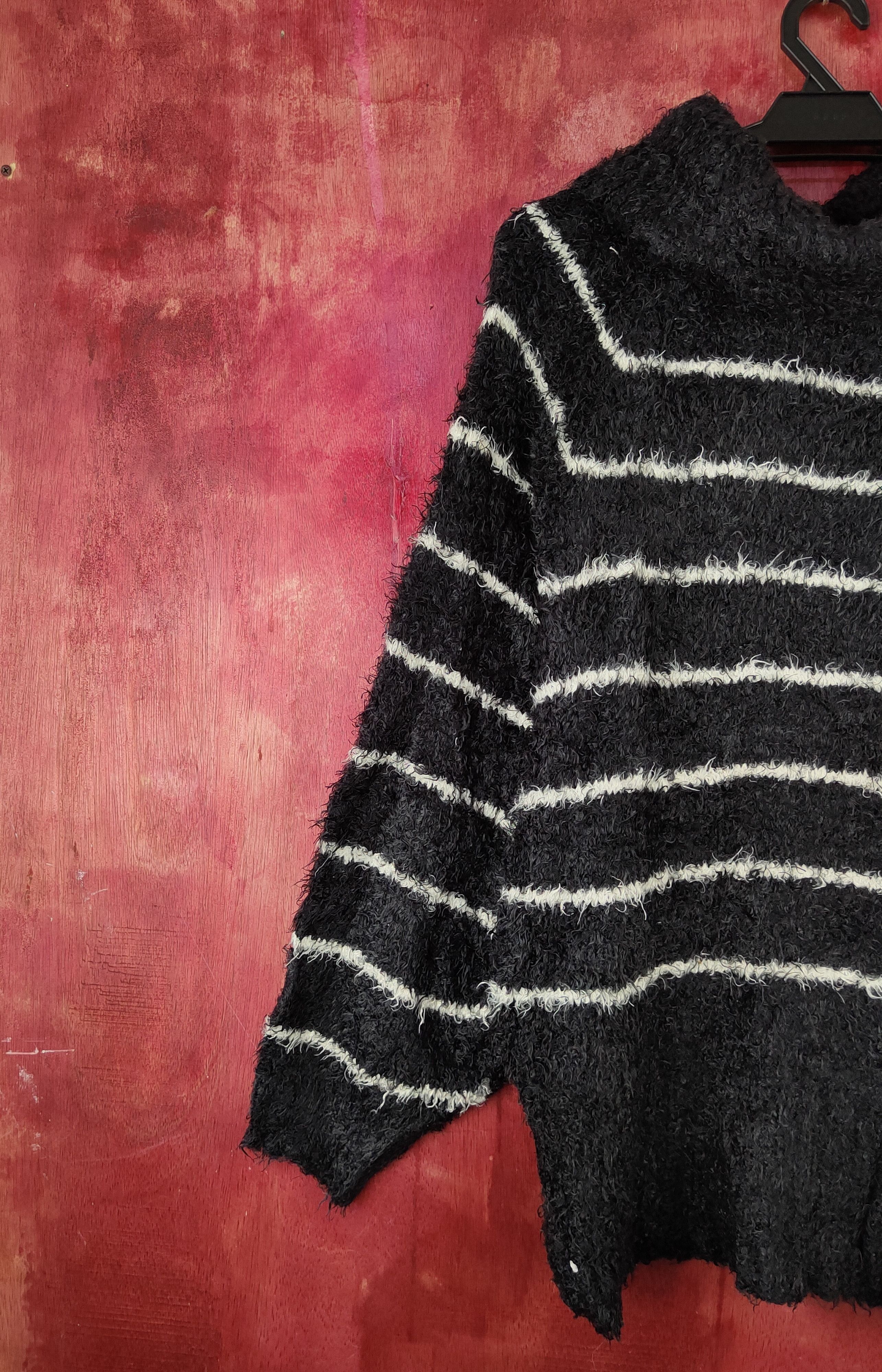 Homespun Knitwear × Japanese Brand × Vintage Pendora Black Shag Shaggy Fur Mohair Knitwear #S2074 Size L / US 10 / IT 46 - 8 Thumbnail