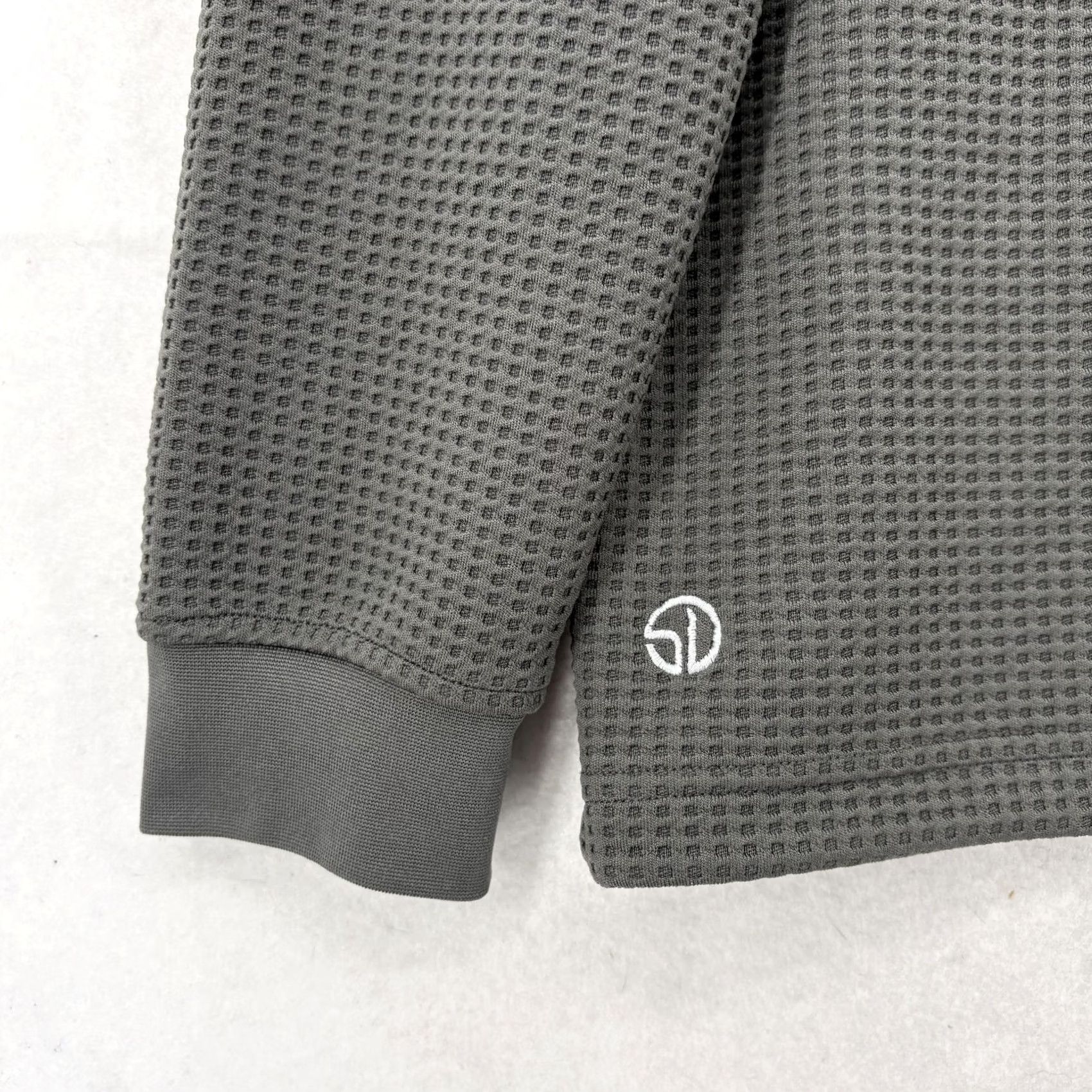 Vintage Straight Down Golf Pullover Mens XL Gray Waffle Knit Quarter Zip Mock Neck Top Size US XL / EU 56 / 4 - 4 Thumbnail