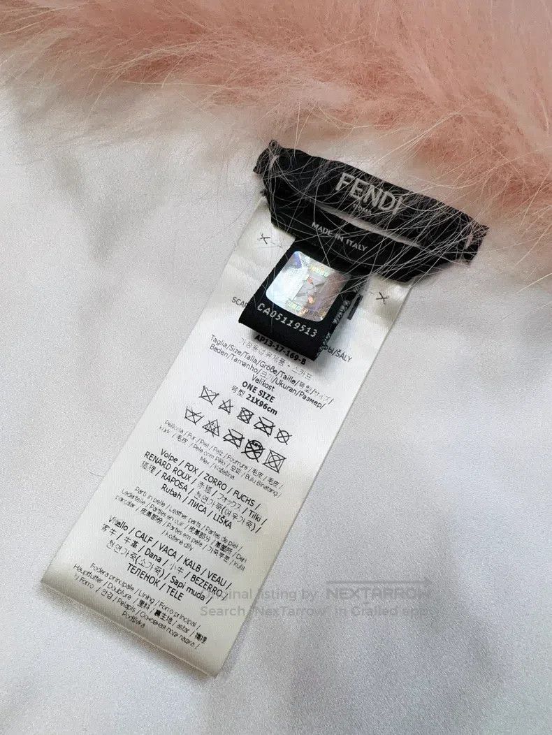 Fendi Fendi size 21*96cm Blush Pink Big Logo Fur Scarf, Fox Fur M Size ONE SIZE - 7 Thumbnail