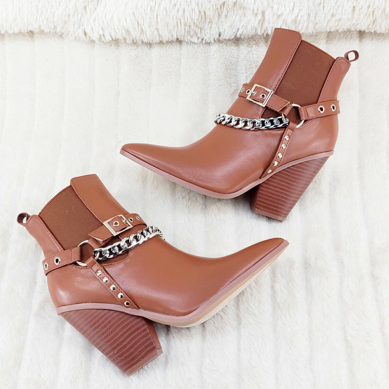 Other Dimitri Western Chain Strap Cowboy / Cowgirl Pull Ankle Boot Size US 11 / IT 41 - 3 Thumbnail
