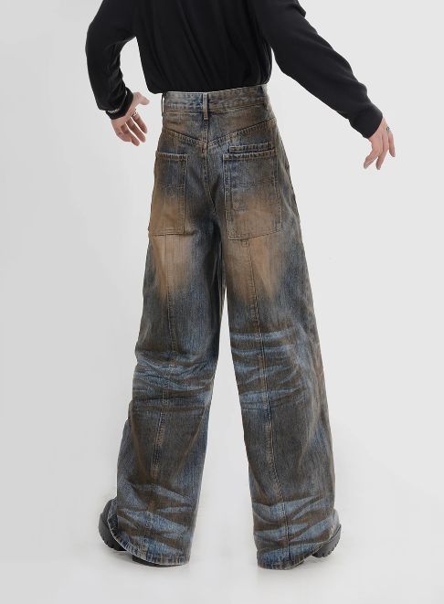 Japanese Brand × Jean Straight Wide Leg Jeans Deconstructs Vintage Washed Size US 30 / EU 46 - 5 Thumbnail
