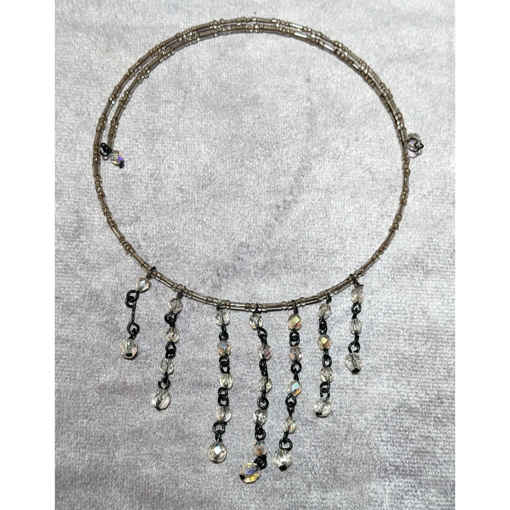 Other Y2K Style Aurora Borealis Beaded Fringe Coil Necklace Size ONE SIZE - 9 Thumbnail