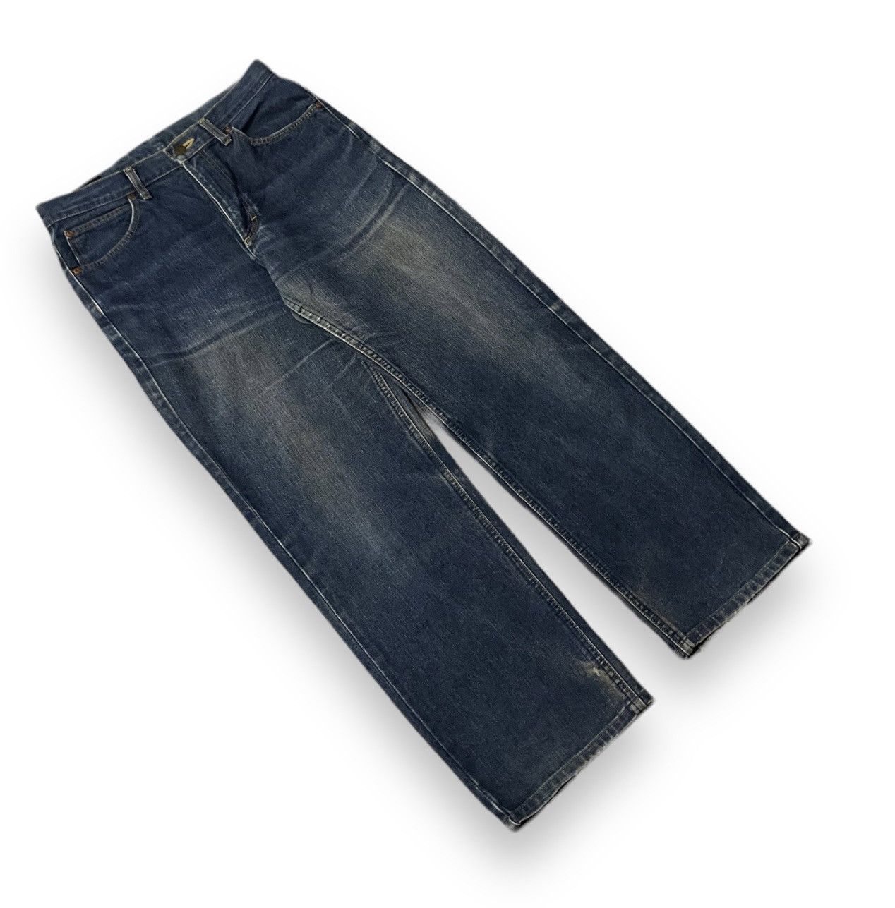 Japanese Brand × Lee × Vintage Men Jean Lee Rider 1014 Dirty Distressed Straight Loose Size US 30 / EU 46 - 3 Thumbnail