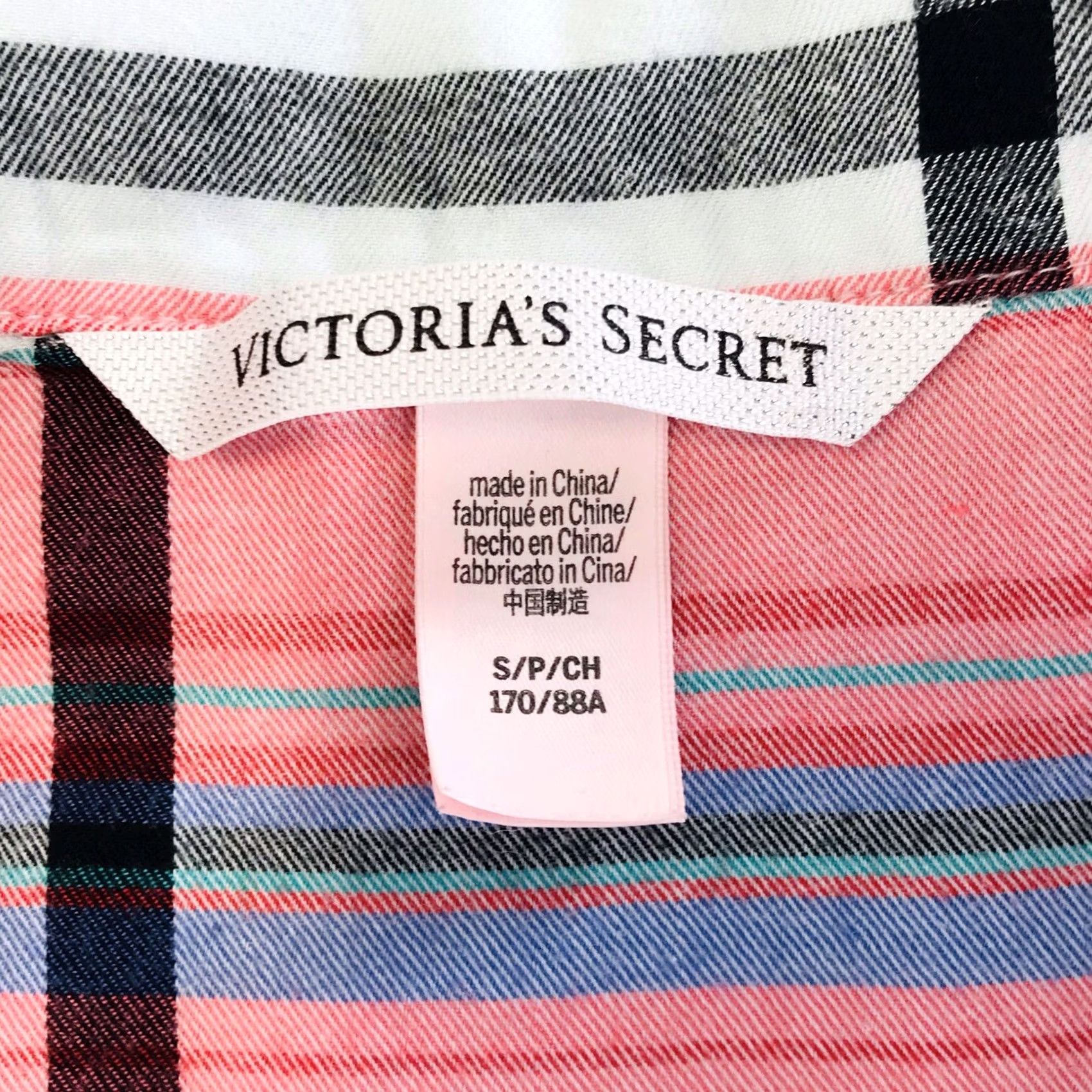 Victoria's Secret VS Pink Shirt Petite Small Plaid Long Sleeve Button Down Heart Embroidered Size S / US 4 / IT 40 - 4 Thumbnail