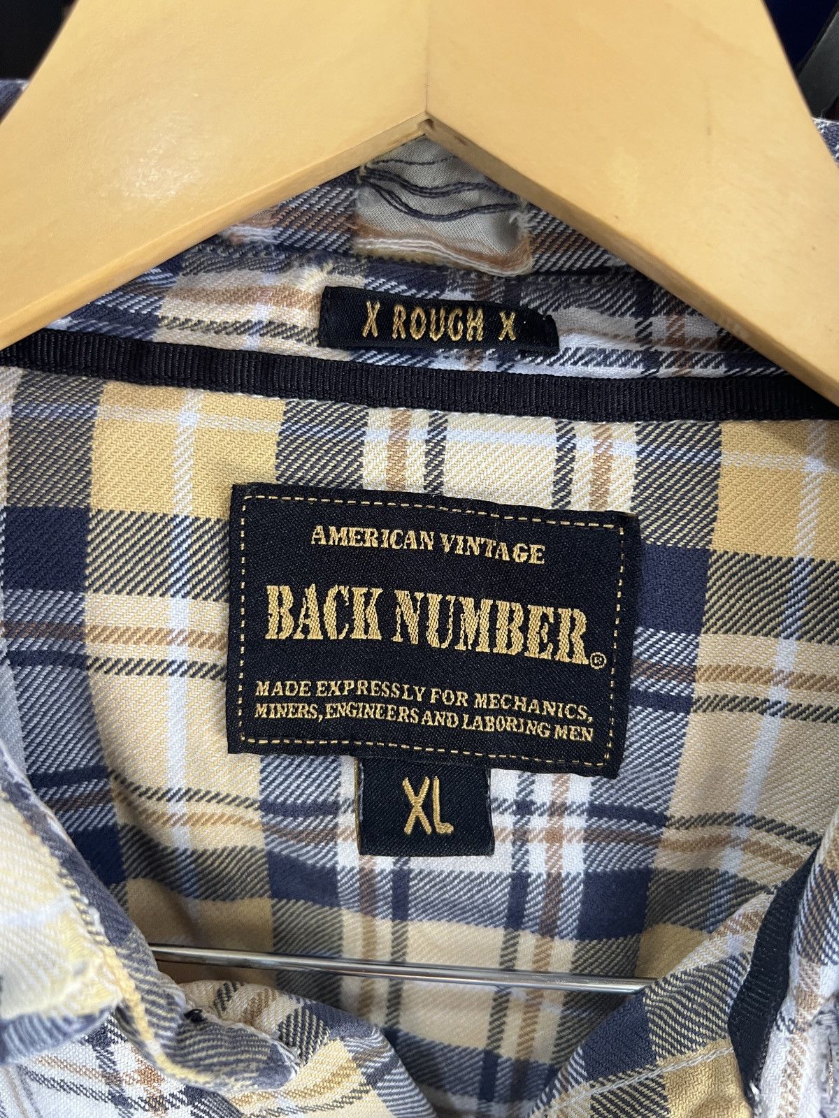 Japanese Brand 🔥Distressed Back Number X Rough X Plaid Flannel Size US M / EU 48-50 / 2 - 12 Thumbnail