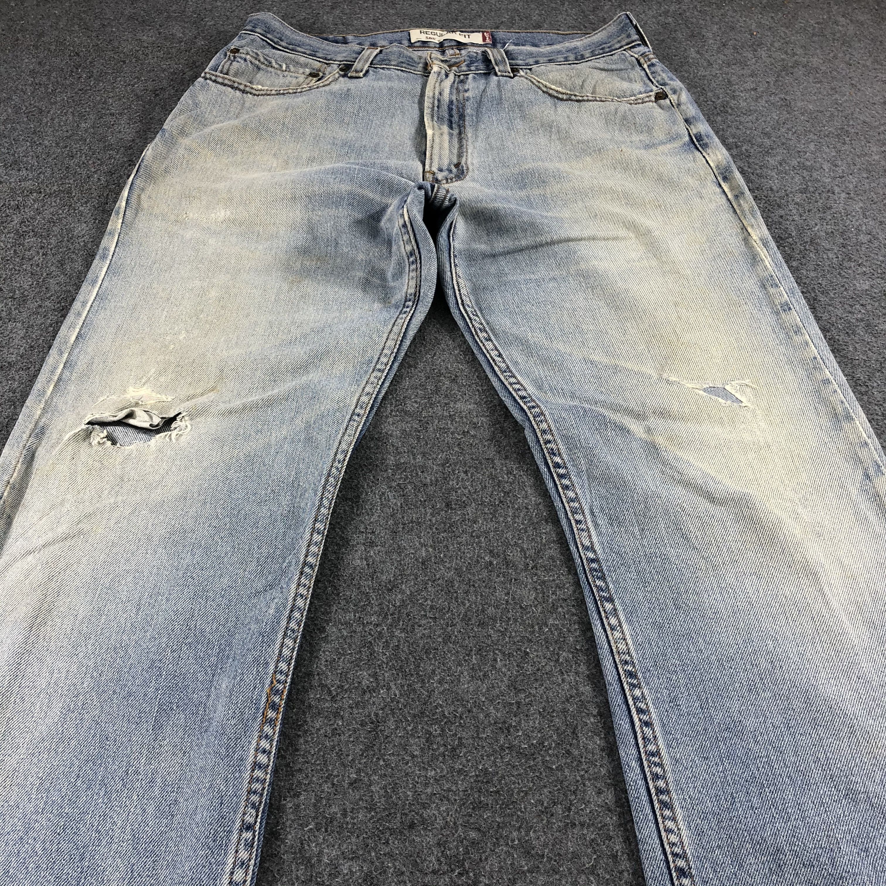 Levi's Vintage Light Wash Distress Levis 505 Jeans-J1212 Size US 33 - 3 Thumbnail