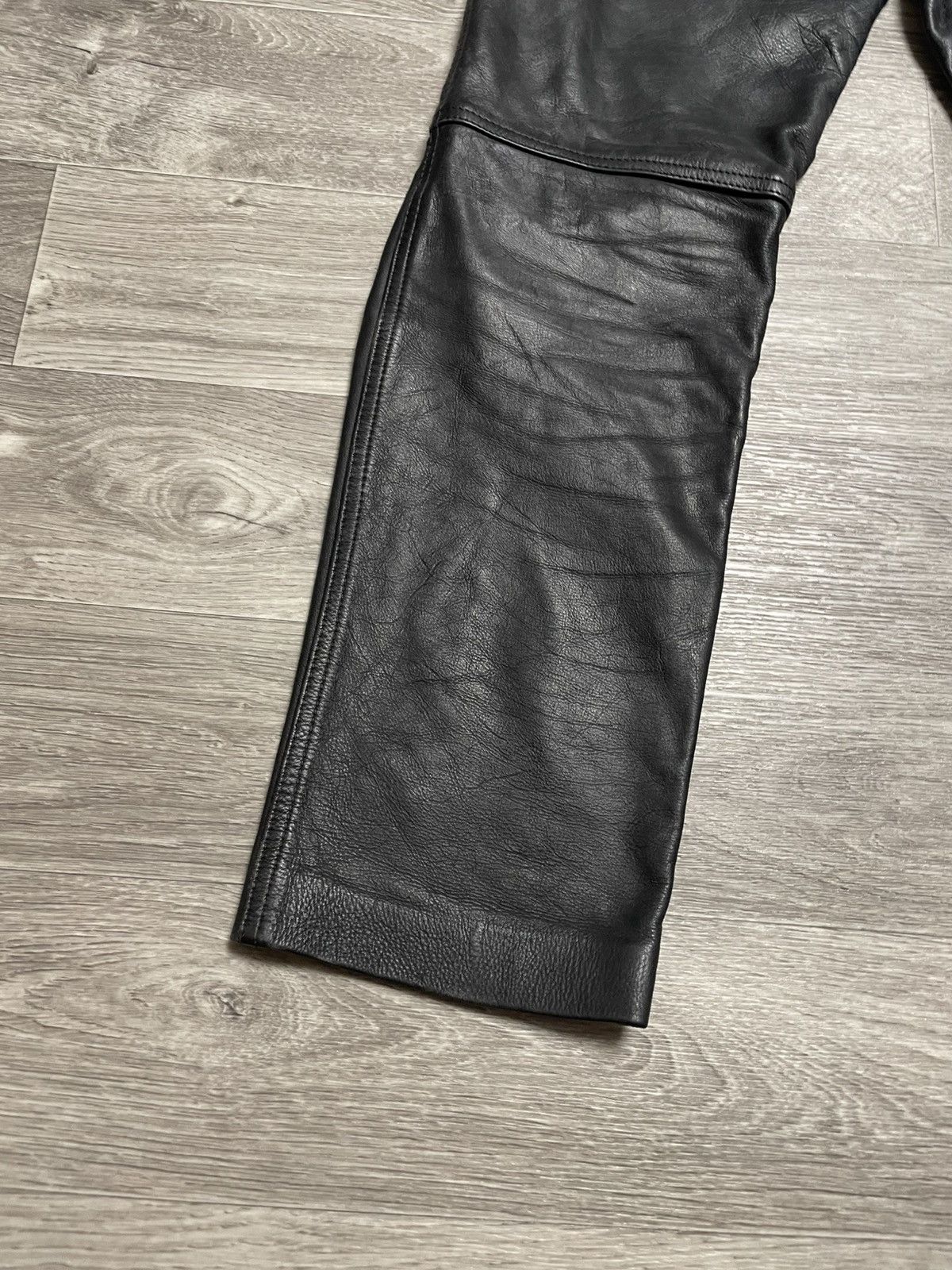 Genuine Leather Vintage Moto Real Leather Black Pants Size US 29 - 18 Thumbnail