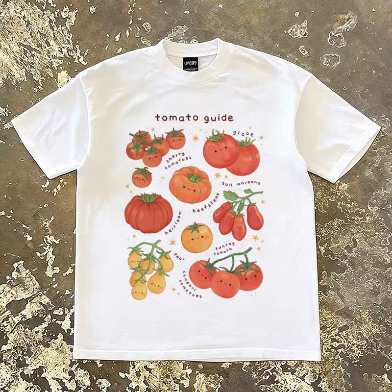 Vintage White casual retro tomato print t-shirt Size US L / EU 52-54 / 3 - 1 Thumbnail
