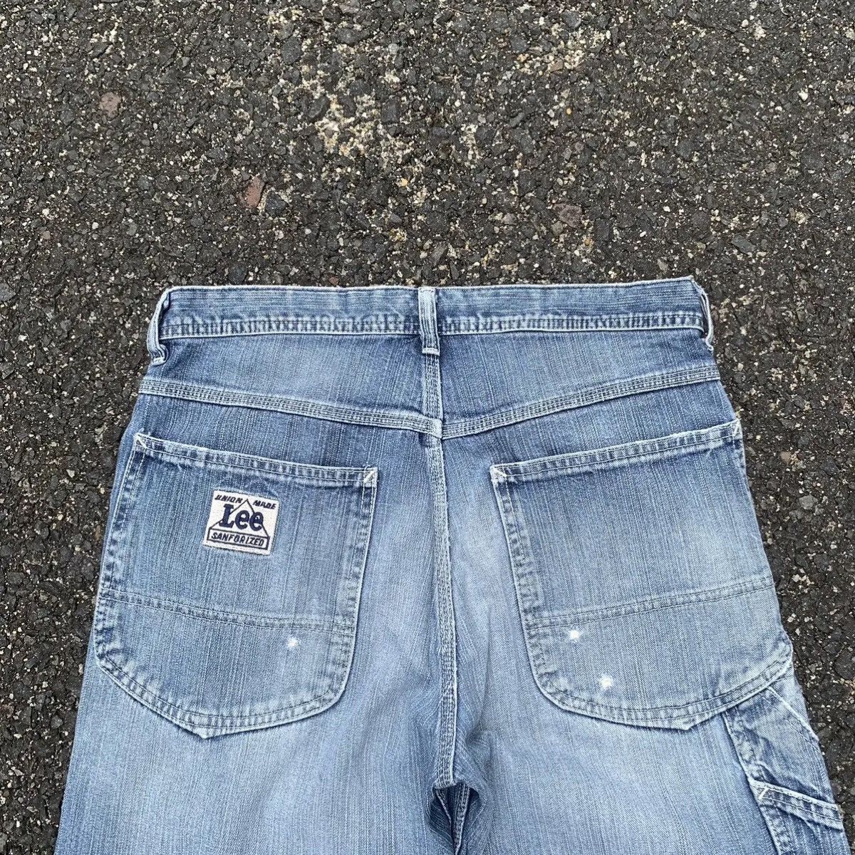 Lee Union Made By Lee Jeans Distressed Baggy WORKWEAR Denim Pant Size US 31 - 12 Thumbnail