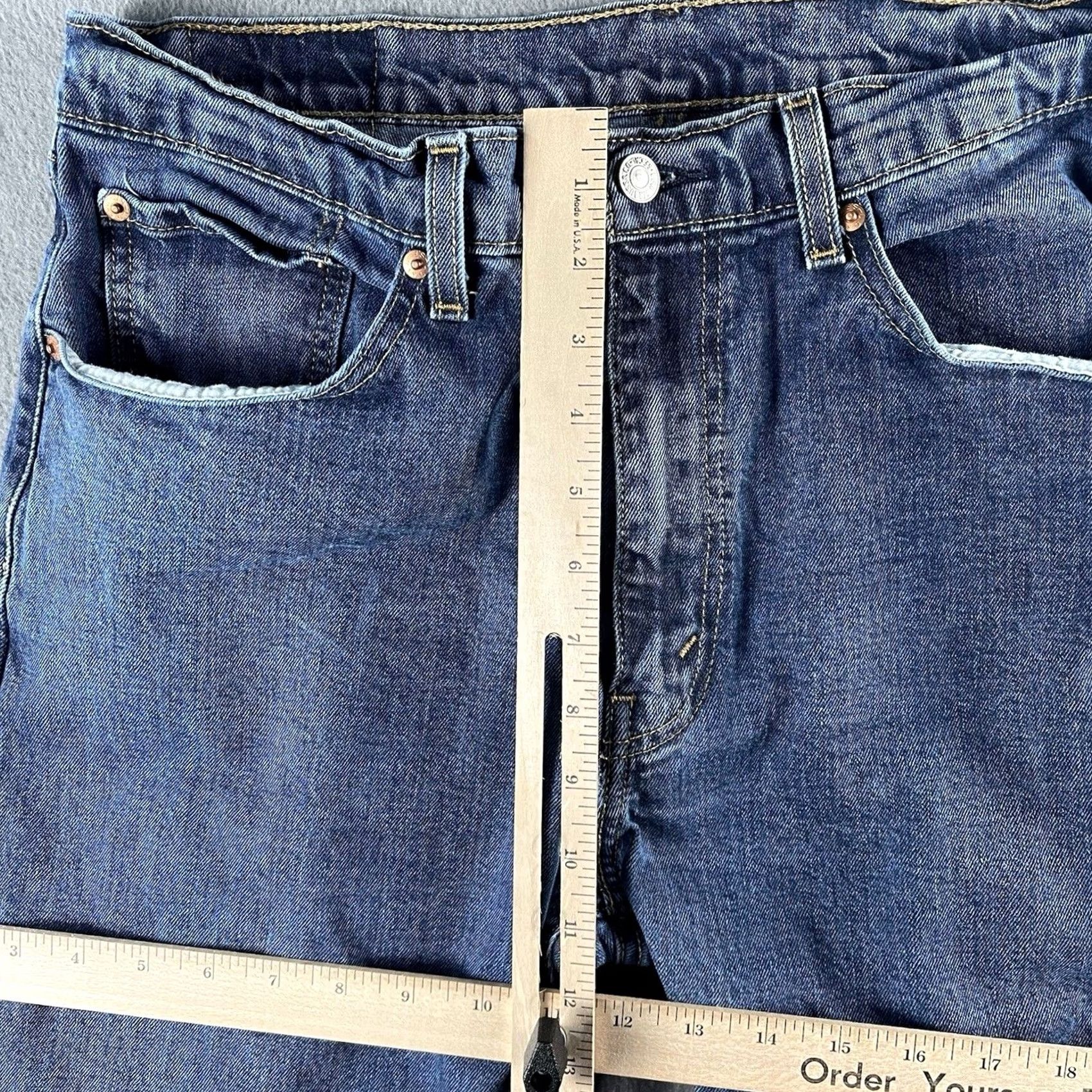 Levi's LEVI'S 505 Jeans Denim Regular Fit Straight Leg 36x30 Men Blue Medium Wash Vintage: No Mens Pants Pocket 5-Pocket Design Size US 36 / EU 52 - 3 Thumbnail