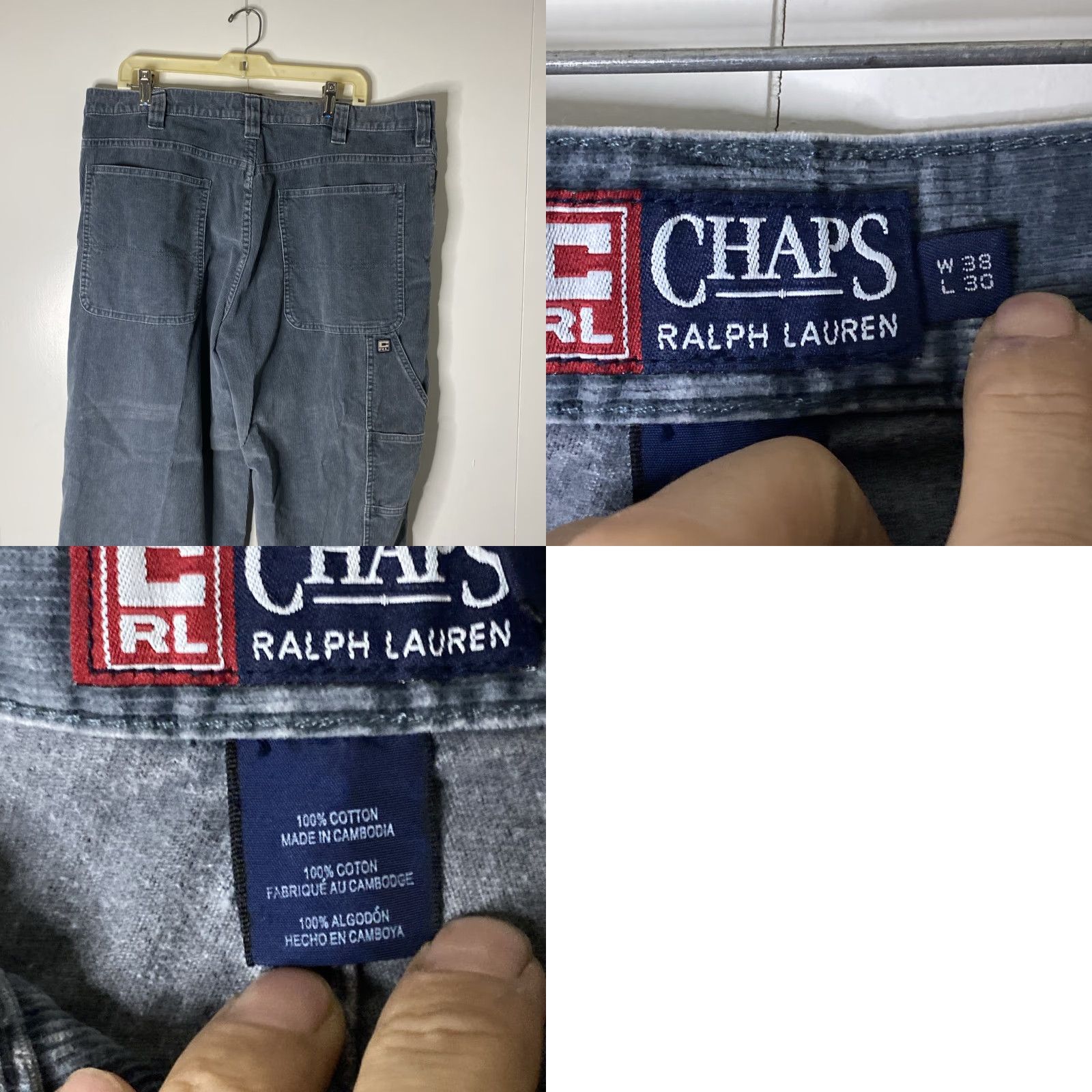 Polo Ralph Lauren VTG Polo Ralph Lauren Corduroy Pants Mens 38x30 Blue 90s Carpenter Pockets Polo Ralph Lauren Andrew Jeans Pants Shirt? Size US M / EU 48-50 / 2 - 10 Thumbnail