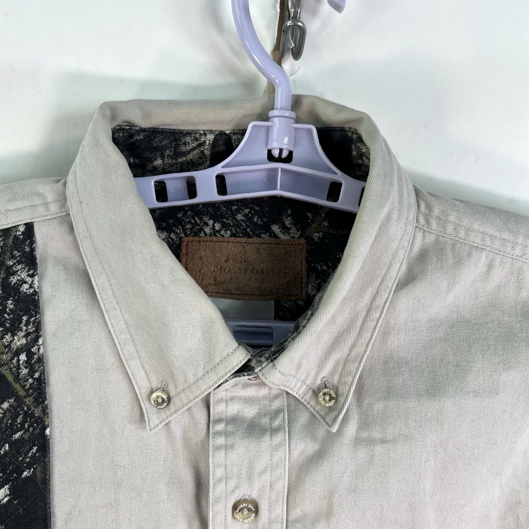 Vintage Mossy Oak Camouflage Long Sleeve Button-Down Shirt Mens Size L Beige Cotton Outdoor Workwear Size US L / EU 52-54 / 3 - 4 Thumbnail