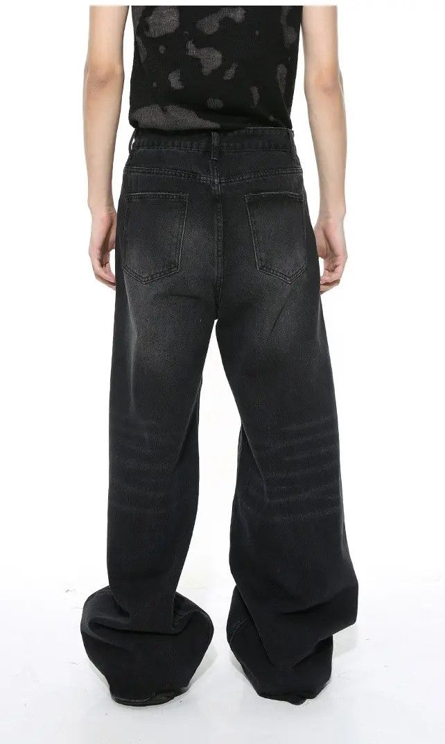 Japanese Brand × Jean Vintage high street distressed wide-leg jeans Size US 32 / EU 48 - 6 Thumbnail