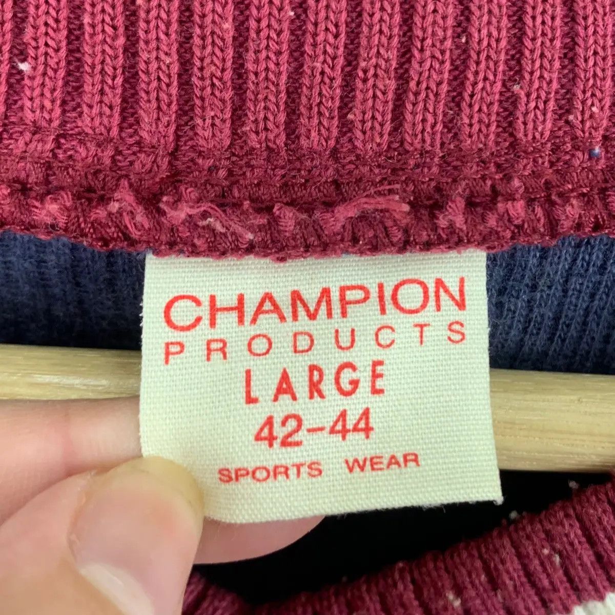 Champion Vtg 90’ CHAMPION PRODUCTS USA Ringer Distress Sweatshirt Size L / US 10 / IT 46 - 9 Thumbnail