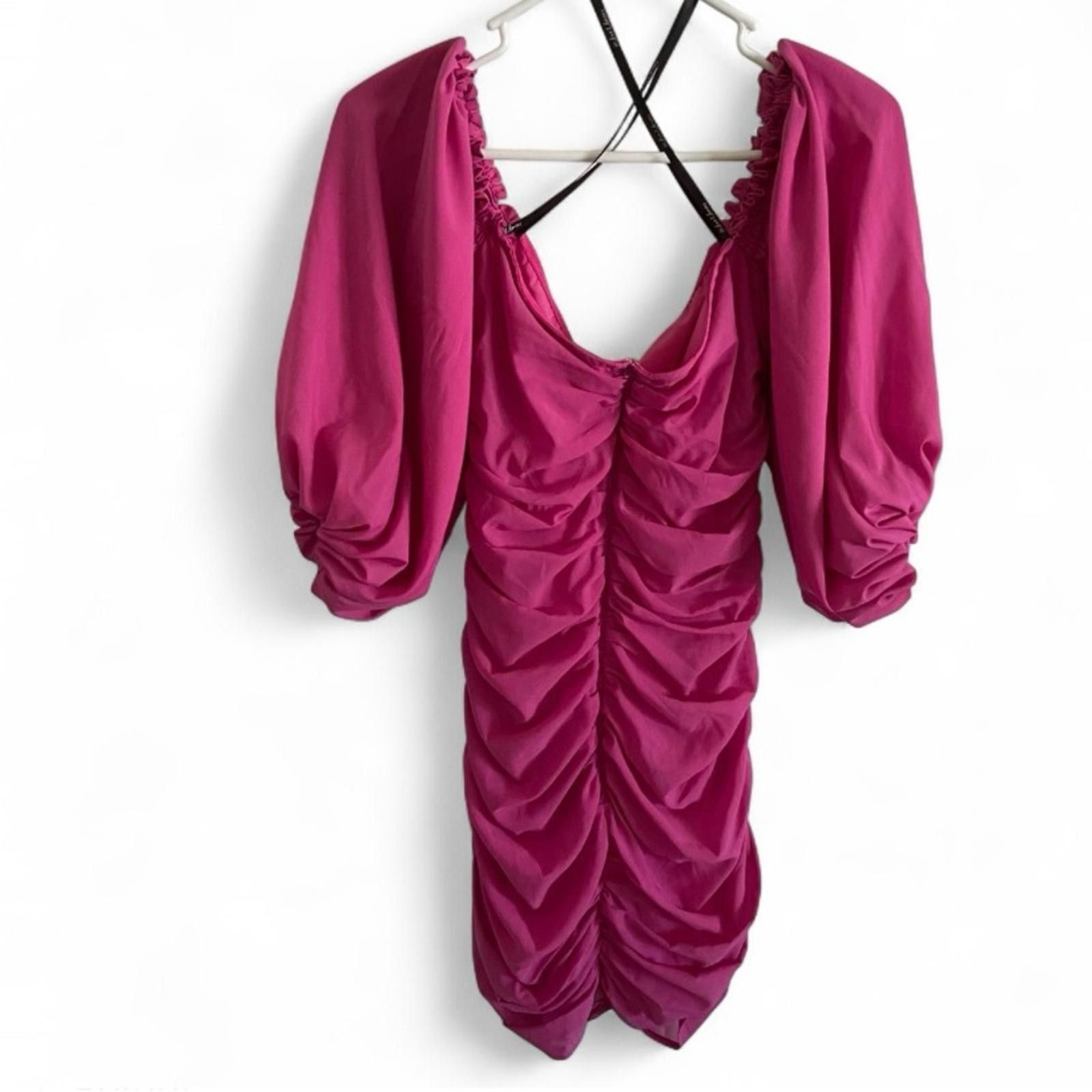 Designer For Love & Lemons Pink Ruched Mini Dress Womens Size XS/S Size XS / US 0-2 / IT 36-38 - 5 Thumbnail