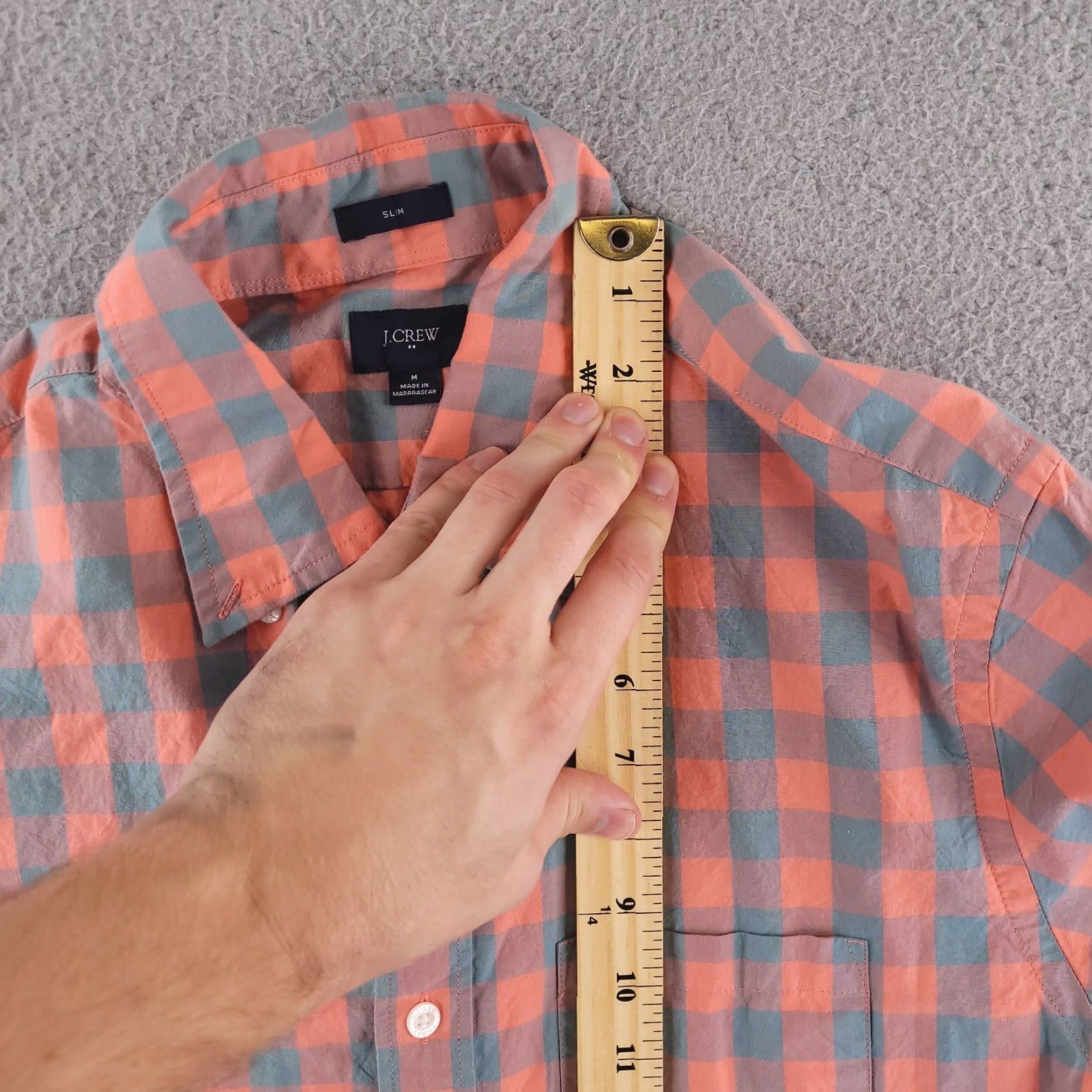 J.Crew J.CREW Shirt Mens Medium Slim Fit Pink Mango Orange Long Sleeve Button-Up Size US M / EU 48-50 / 2 - 7 Thumbnail
