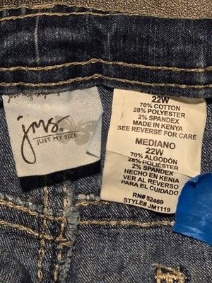 Other Just My Size Shorts Womens 22W Denim Bermuda Pull On Casual Size 22" - 2 Thumbnail