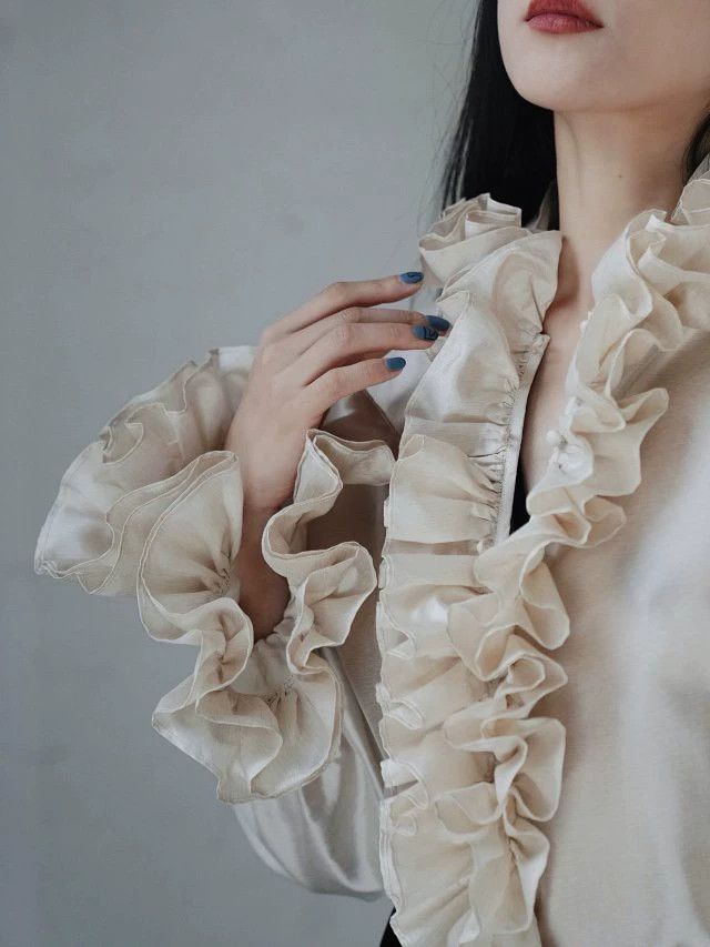 Other Koukou Daio Vntg Vampire Ascetic Silk Bishop Ruffle Shirt Size M / US 6-8 / IT 42-44 - 1 Thumbnail