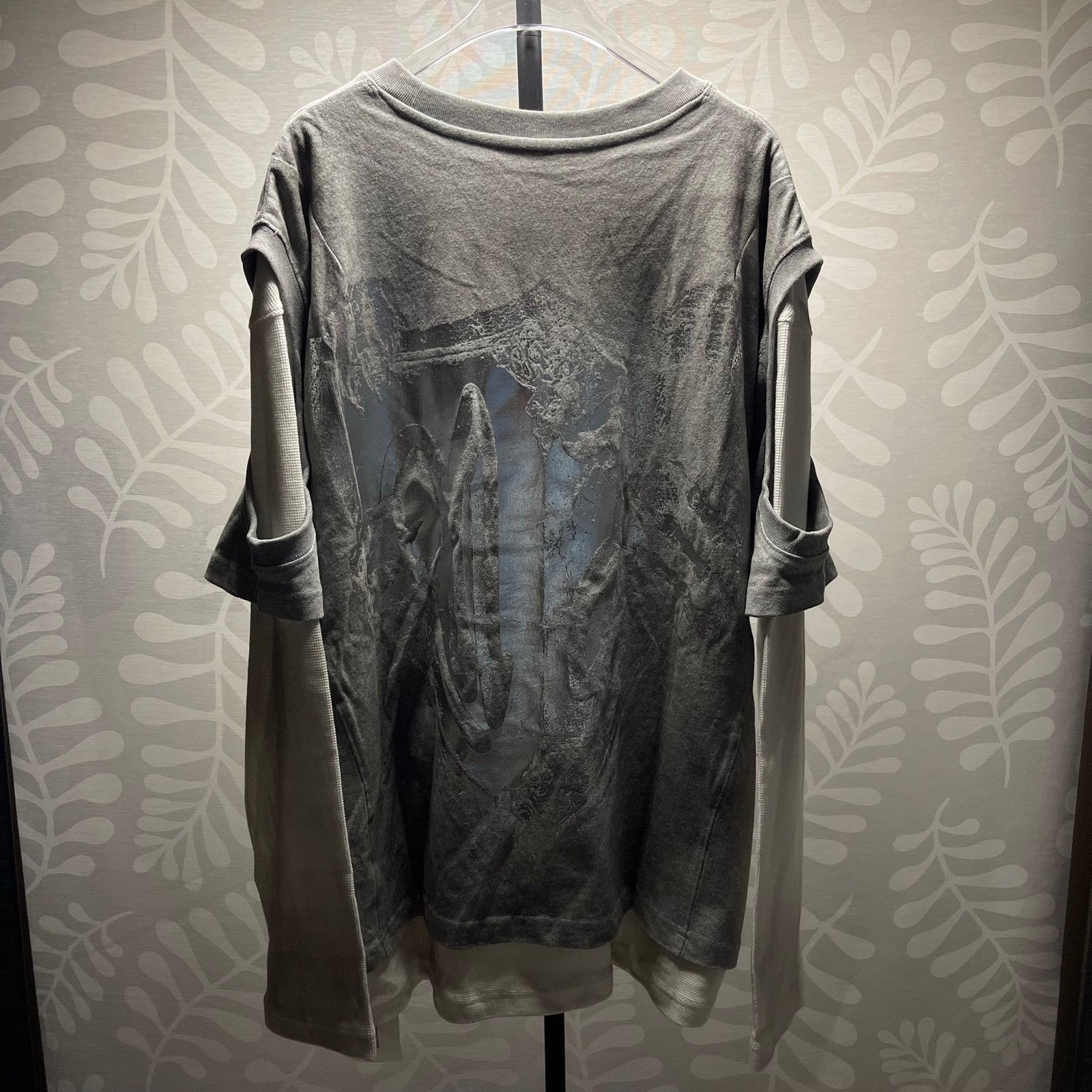 Japanese Brand TwoLayer Gray Thermal Longsleeve Sweatshirt Pullover Dracula Size US L / EU 52-54 / 3 - 5 Thumbnail