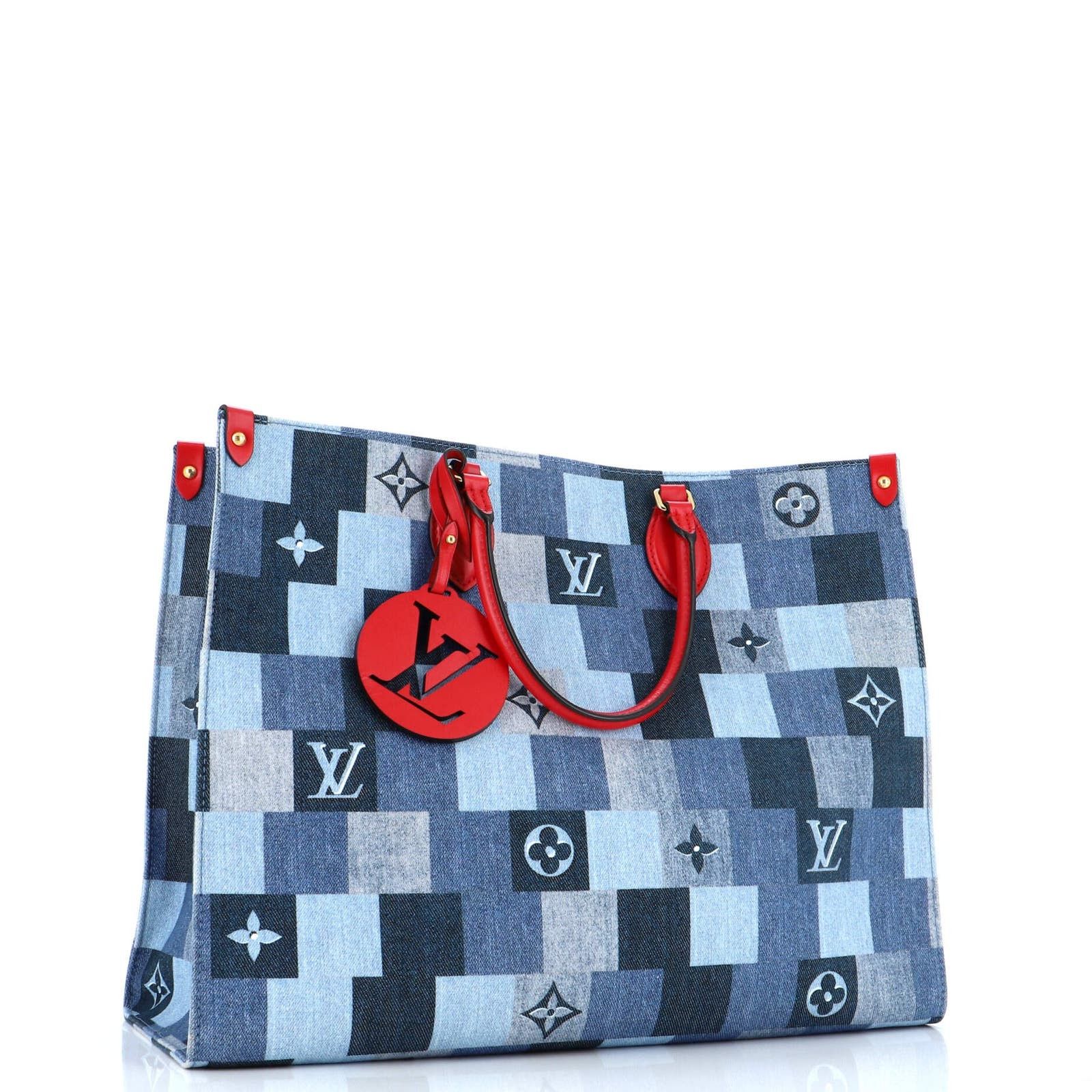 OnTheGo Tote Damier and Monogram Patchwork Denim GM