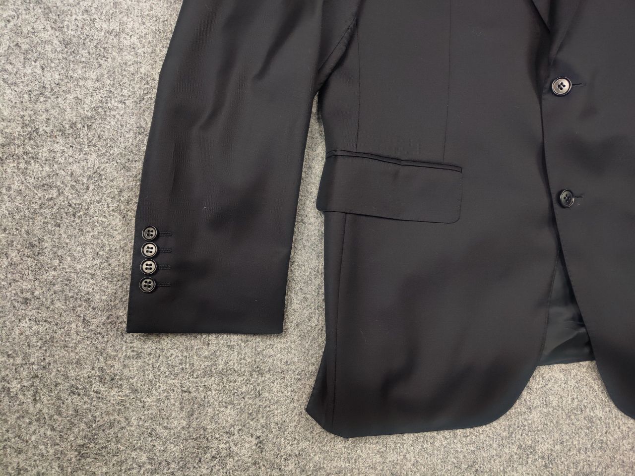 Canali Canali Italy Design 2 buton Business Classic Suit Black wool Size 50R - 7 Thumbnail