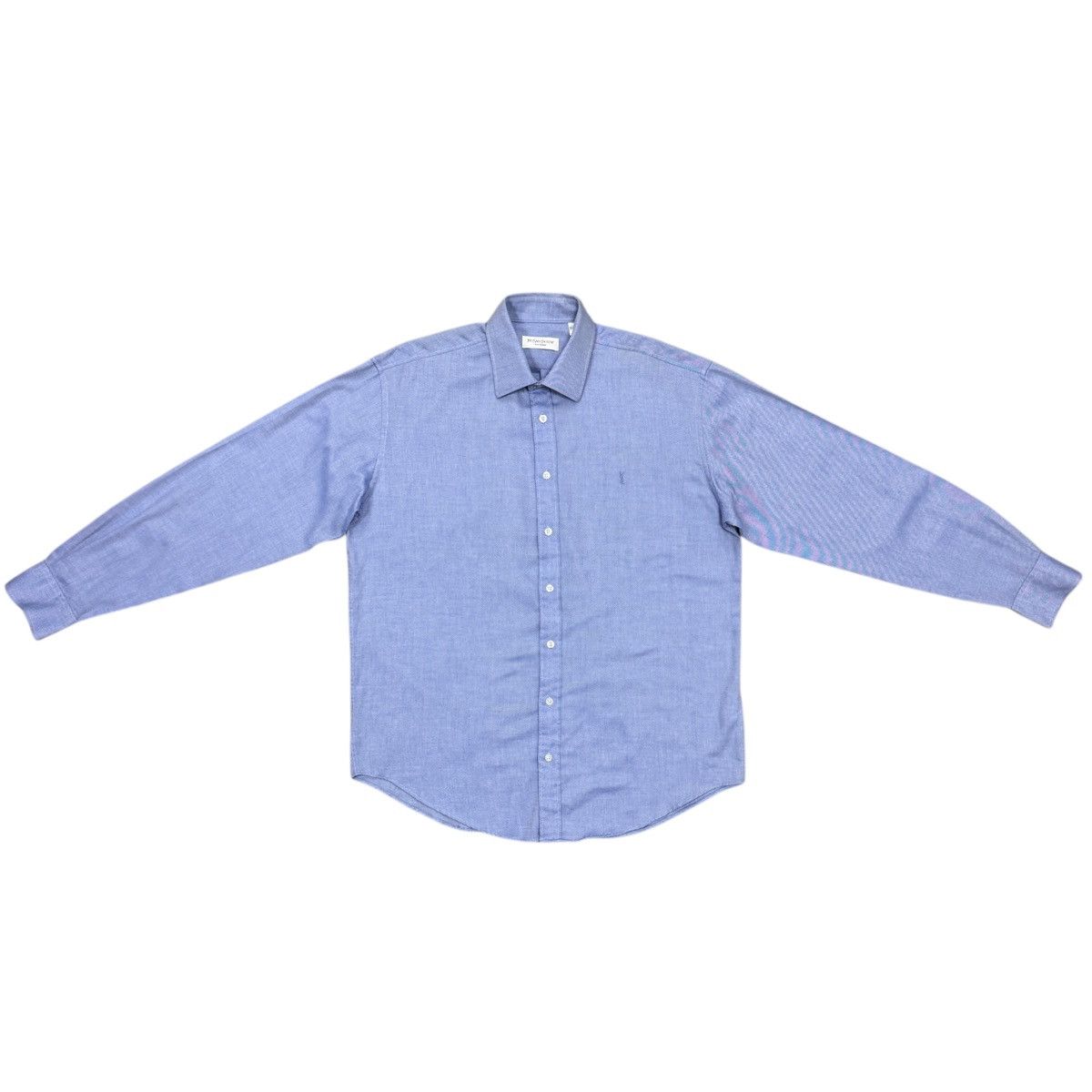 Yves Saint Laurent Vintage Yves Saint Laurent YSL Blue Button Shirt Long Sleeve Size US L / EU 52-54 / 3 - 1 Thumbnail